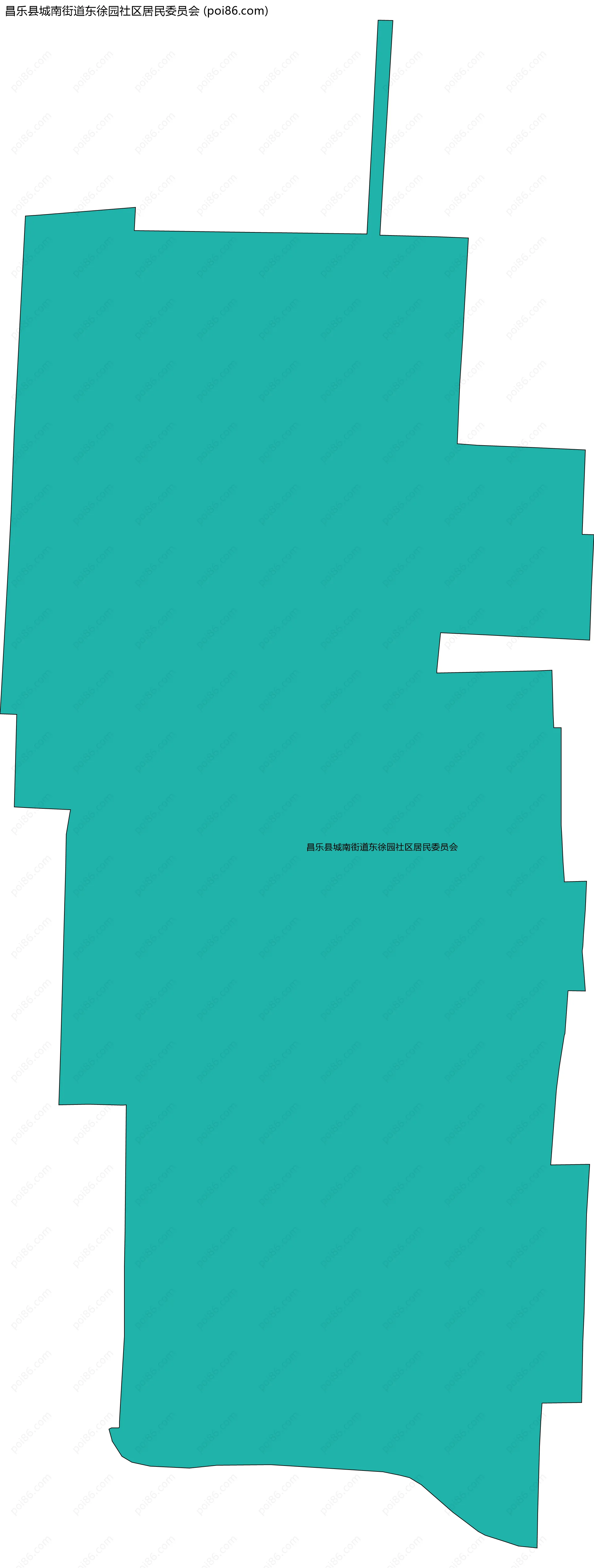 昌乐县城南街道东徐园社区居民委员会边界地图