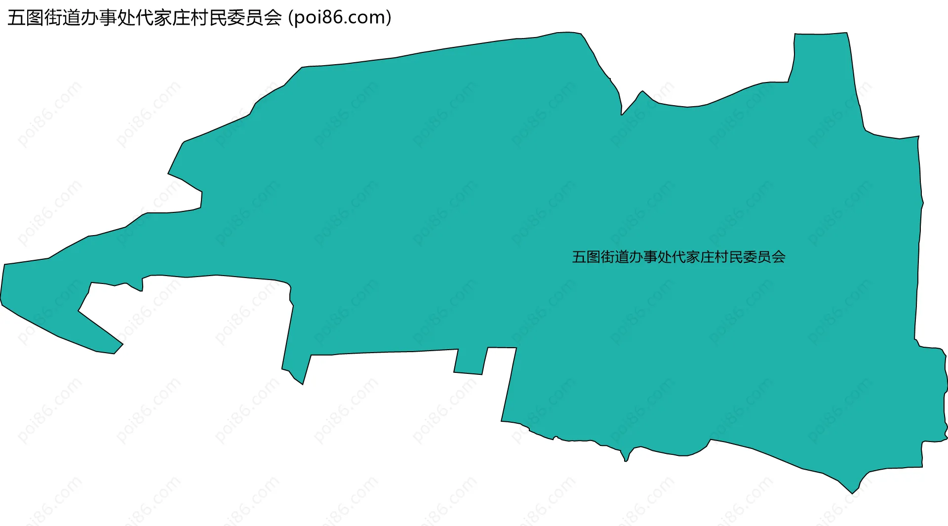 五图街道办事处代家庄村民委员会边界地图