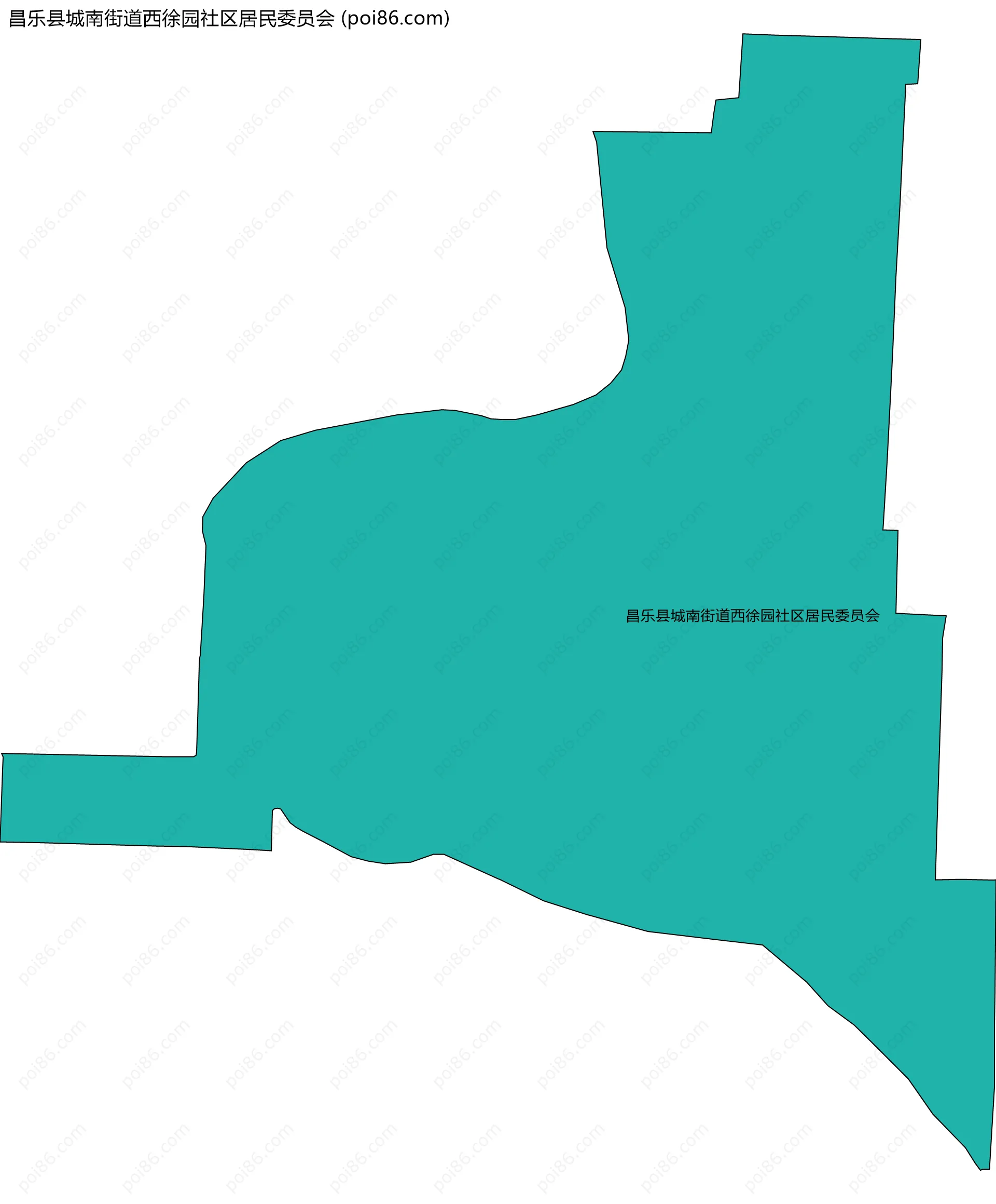 昌乐县城南街道西徐园社区居民委员会边界地图