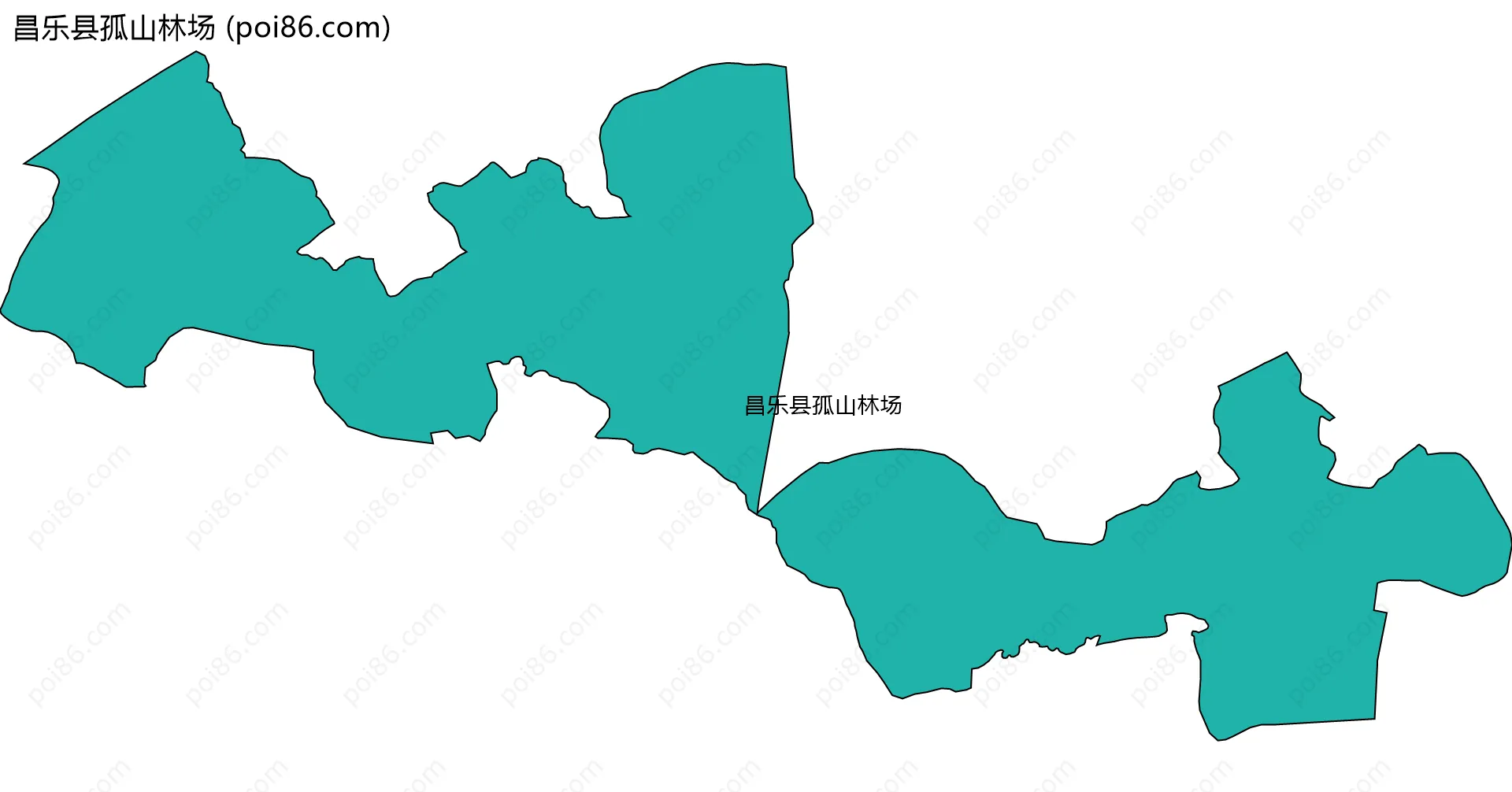 昌乐县孤山林场边界地图
