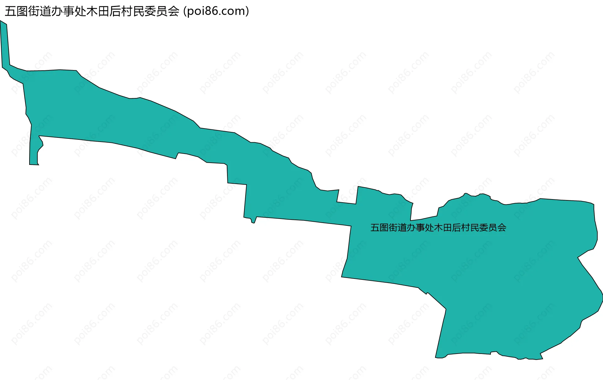 五图街道办事处木田后村民委员会边界地图