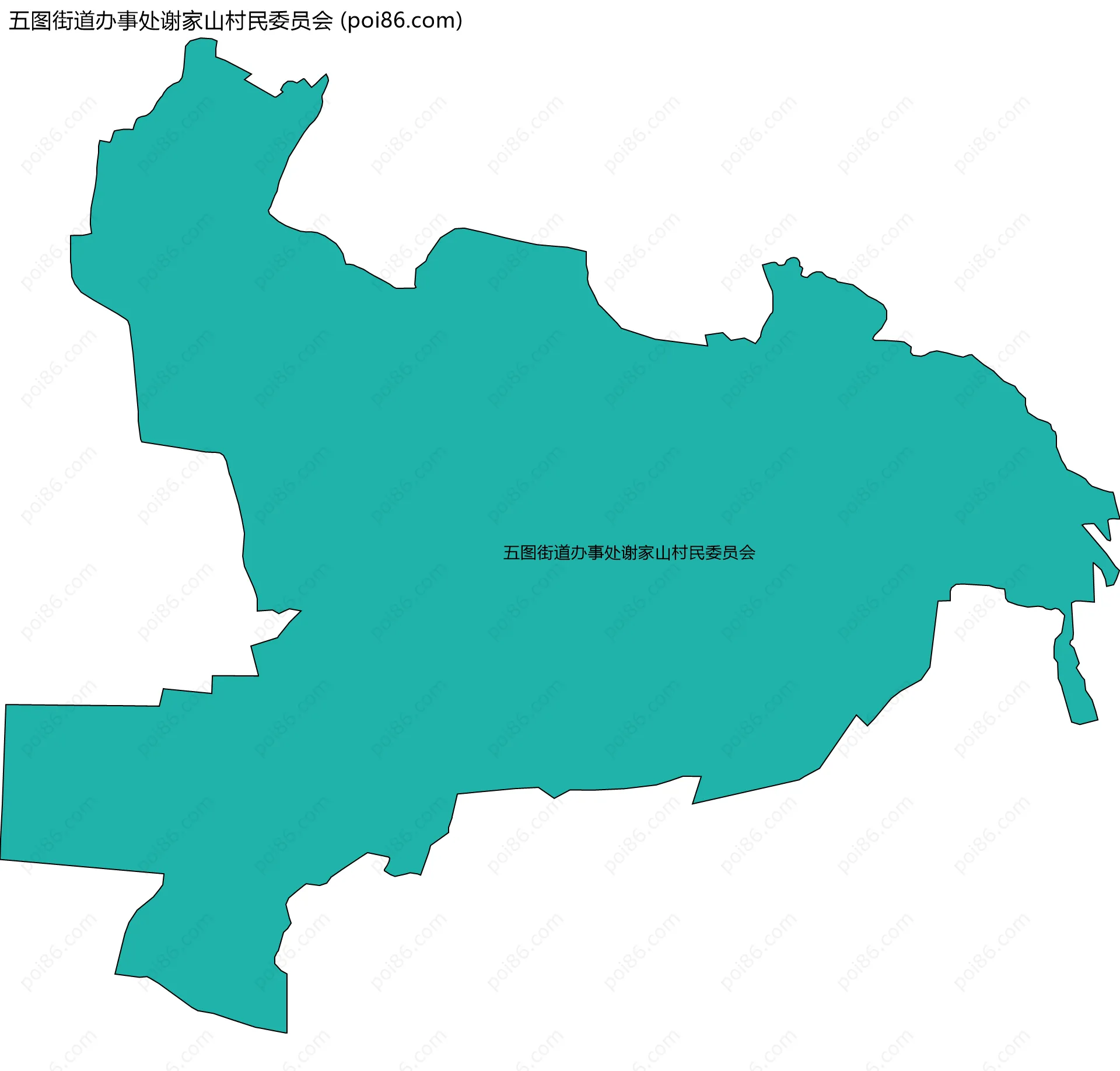 五图街道办事处谢家山村民委员会边界地图