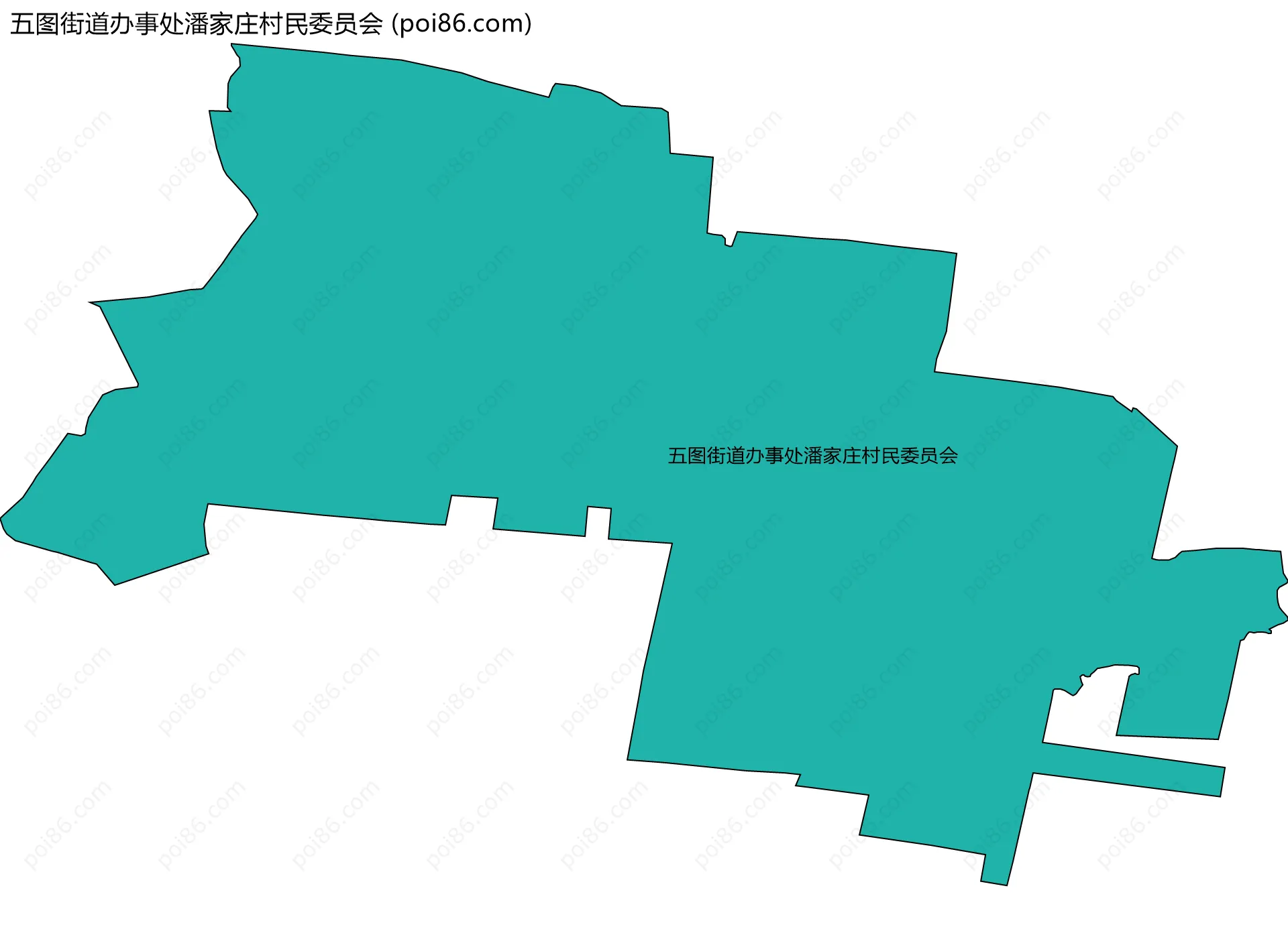 五图街道办事处潘家庄村民委员会边界地图