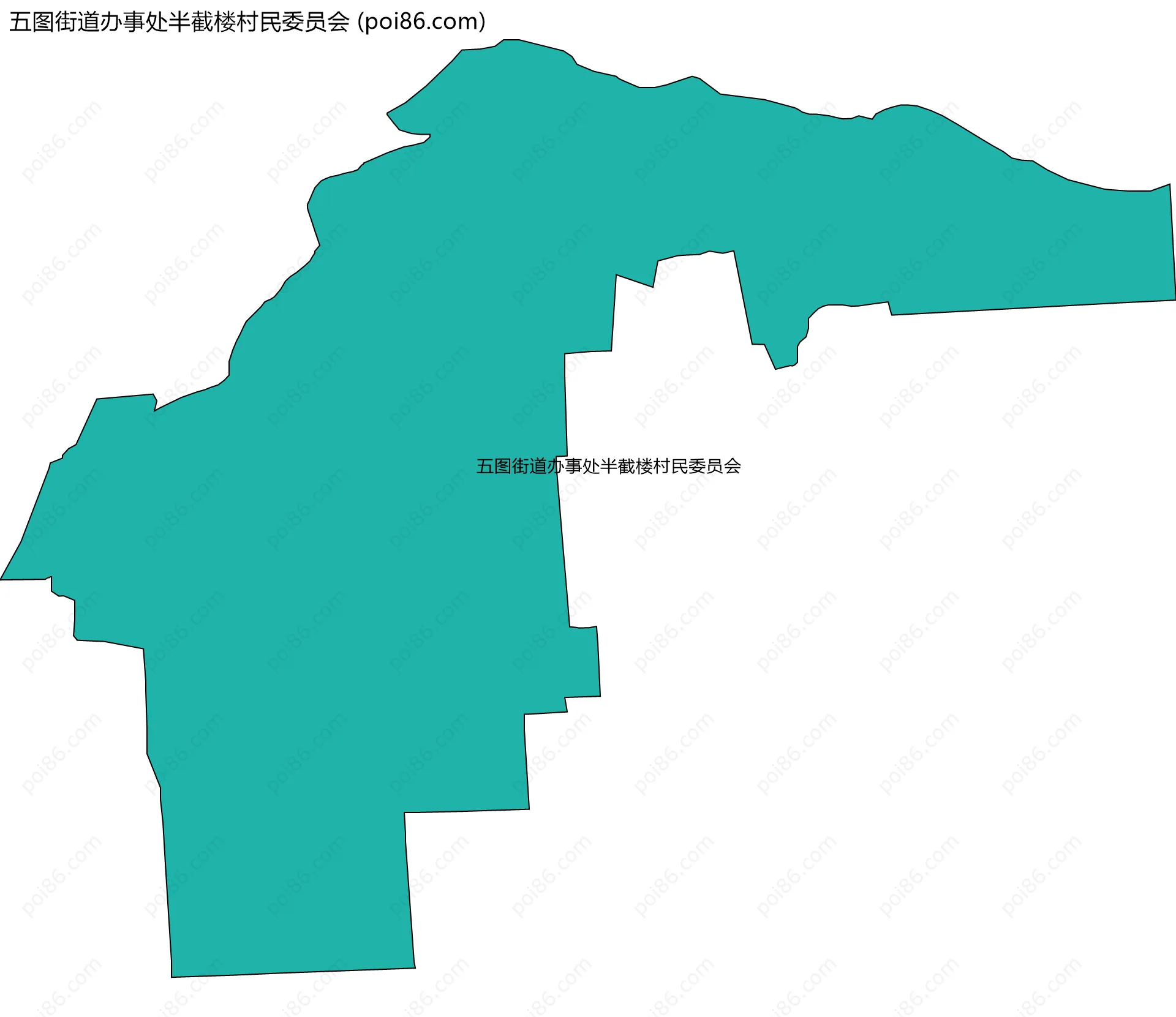 五图街道办事处半截楼村民委员会边界地图