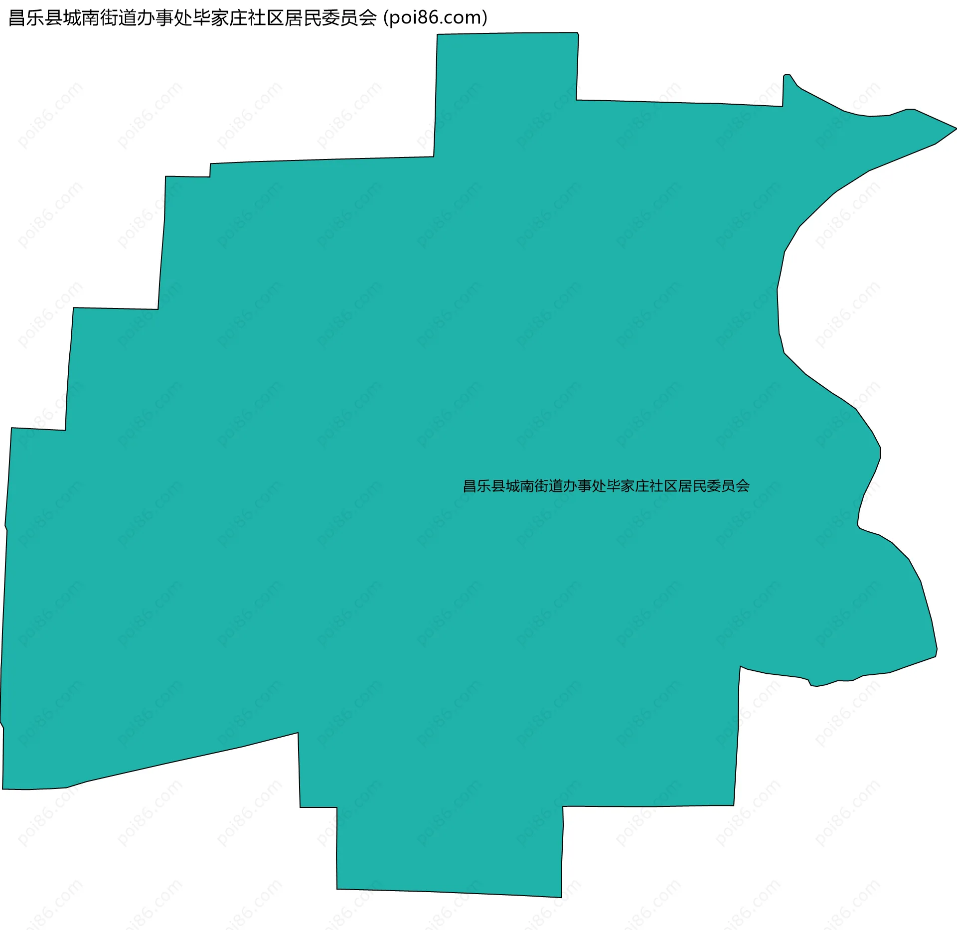 昌乐县城南街道办事处毕家庄社区居民委员会边界地图