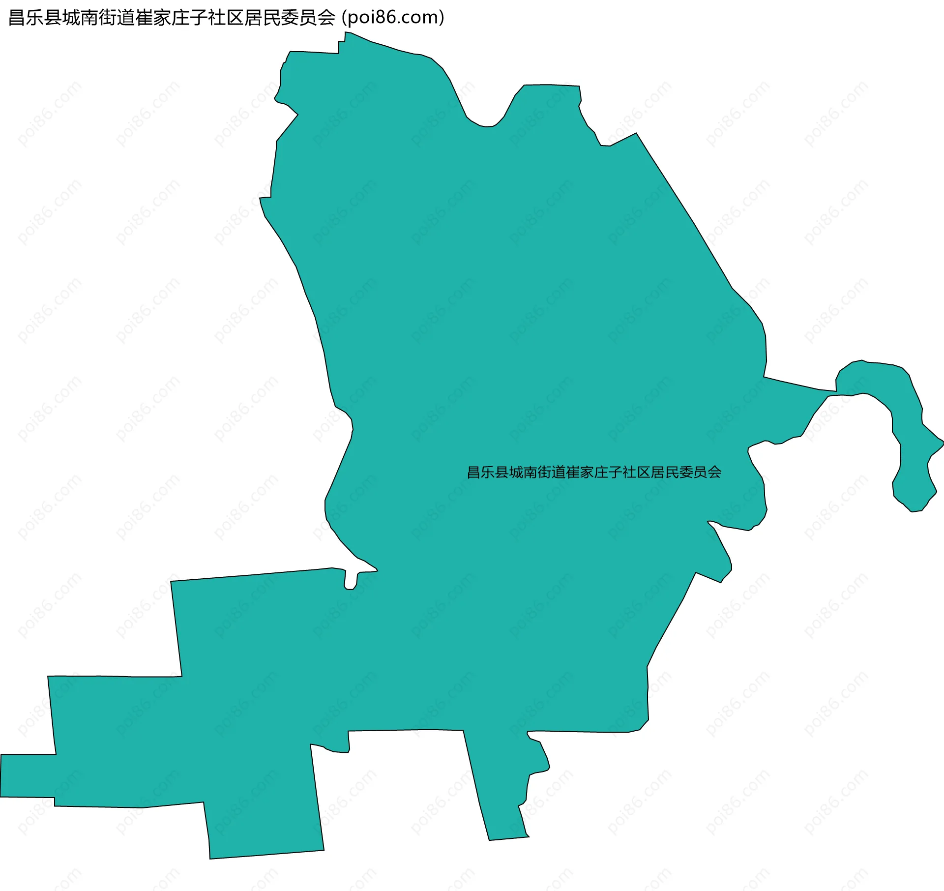 昌乐县城南街道崔家庄子社区居民委员会边界地图