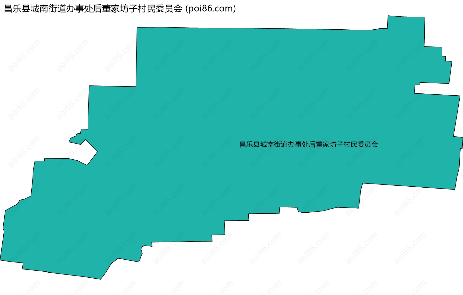 昌乐县城南街道办事处后董家坊子村民委员会边界地图