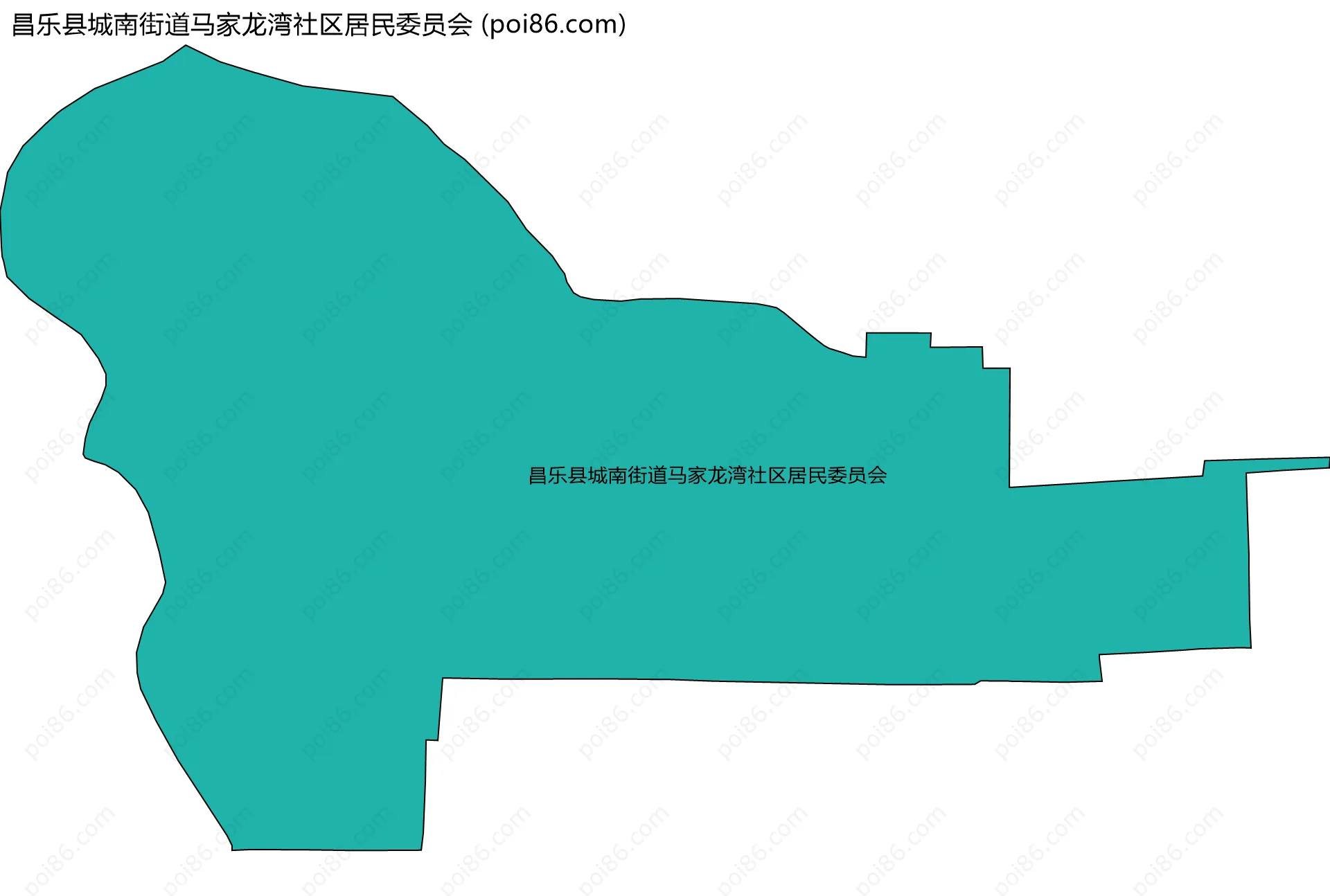 昌乐县城南街道马家龙湾社区居民委员会边界地图