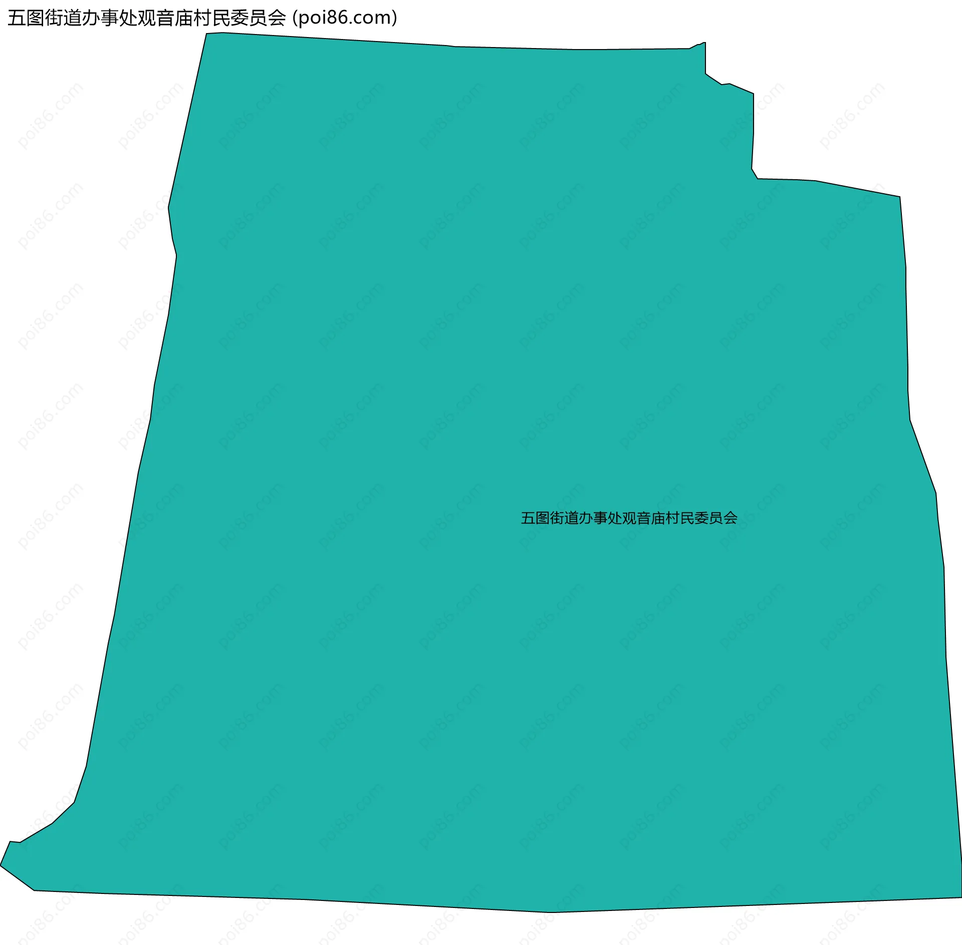 五图街道办事处观音庙村民委员会边界地图