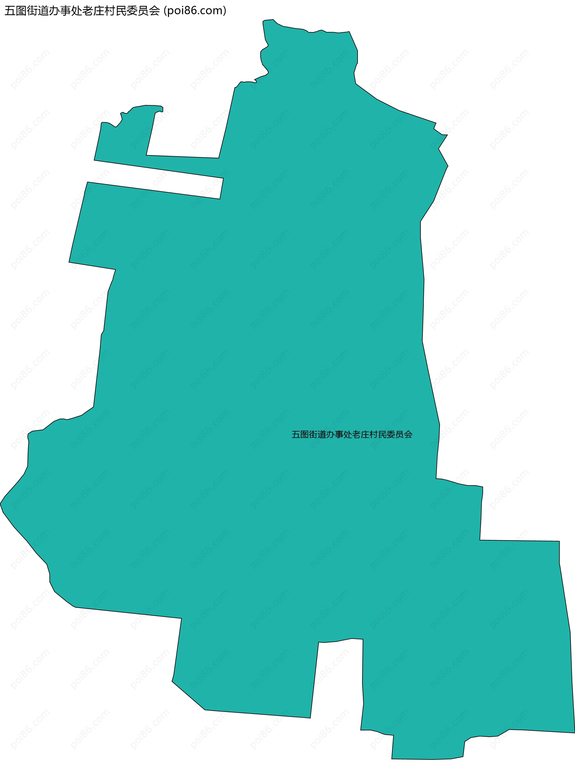 五图街道办事处老庄村民委员会边界地图