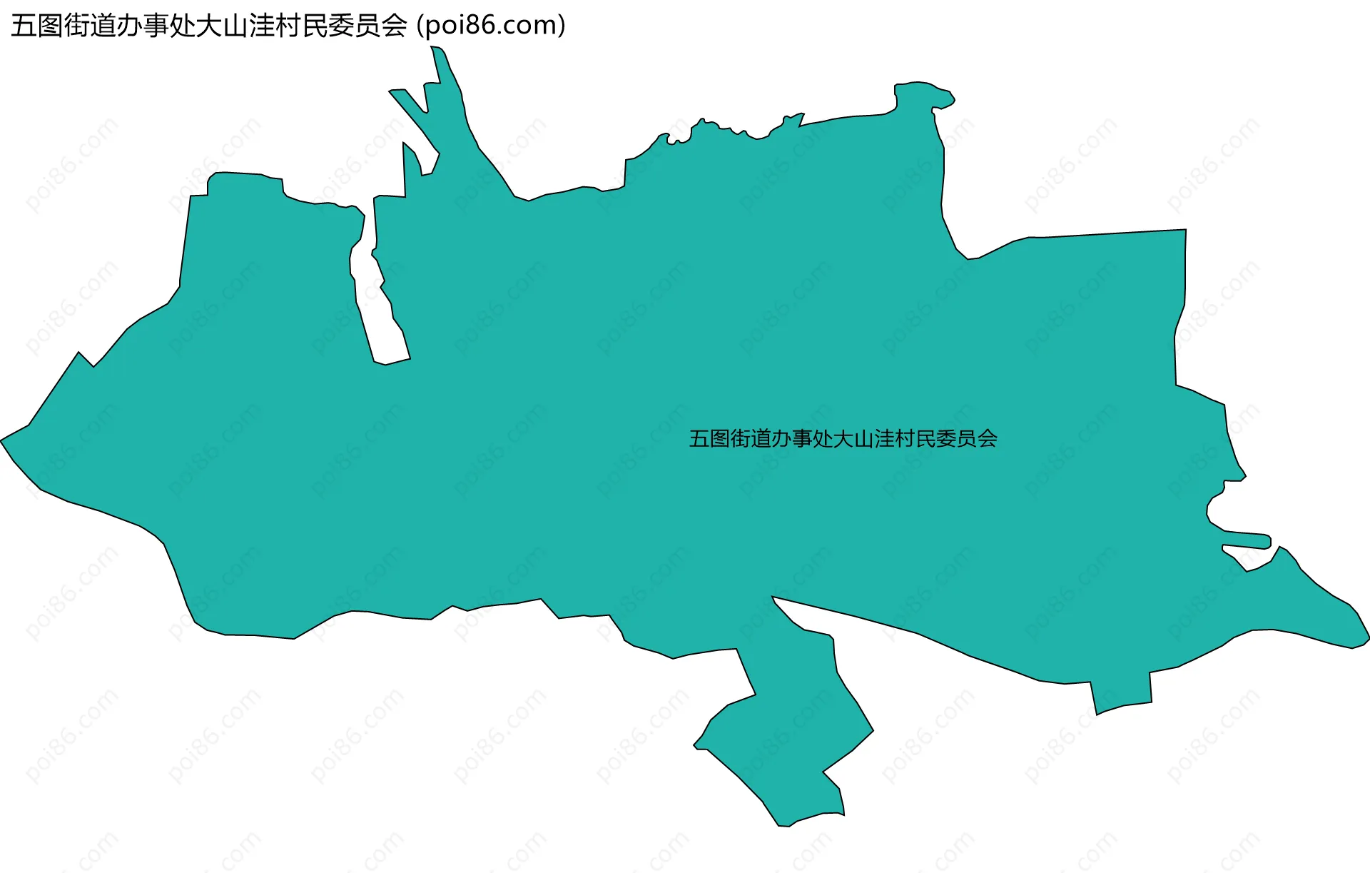 五图街道办事处大山洼村民委员会边界地图