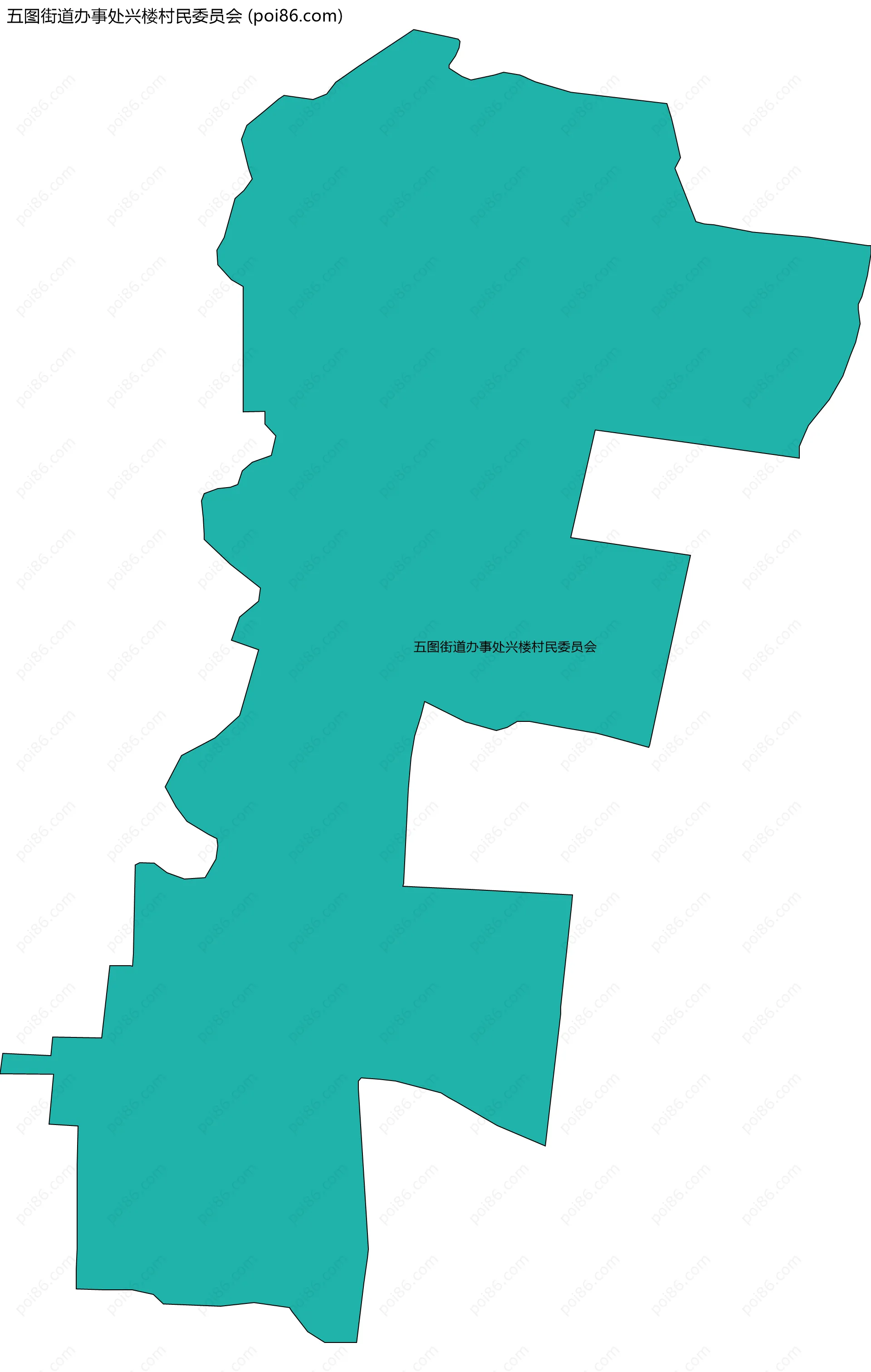 五图街道办事处兴楼村民委员会边界地图