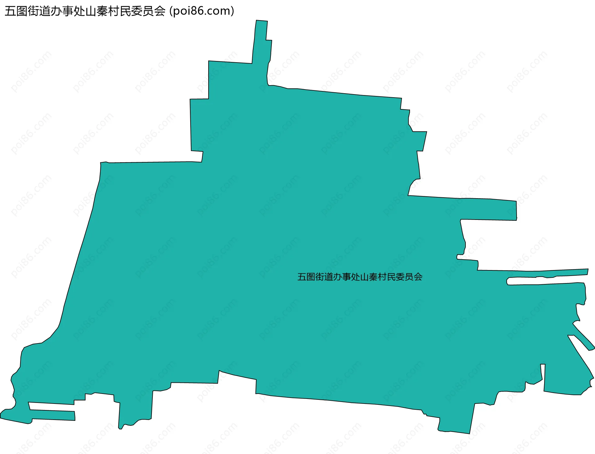 五图街道办事处山秦村民委员会边界地图