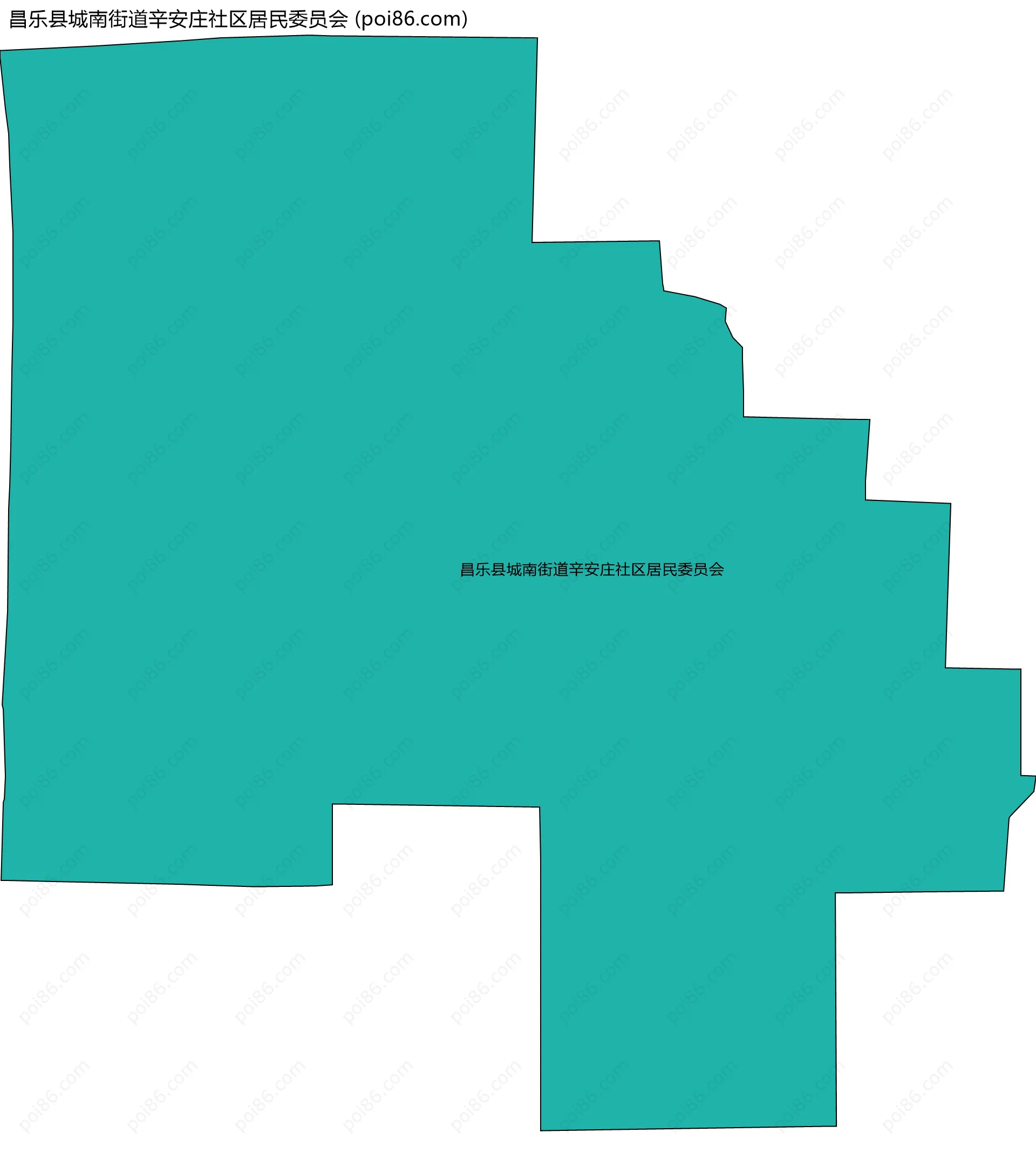 昌乐县城南街道辛安庄社区居民委员会边界地图