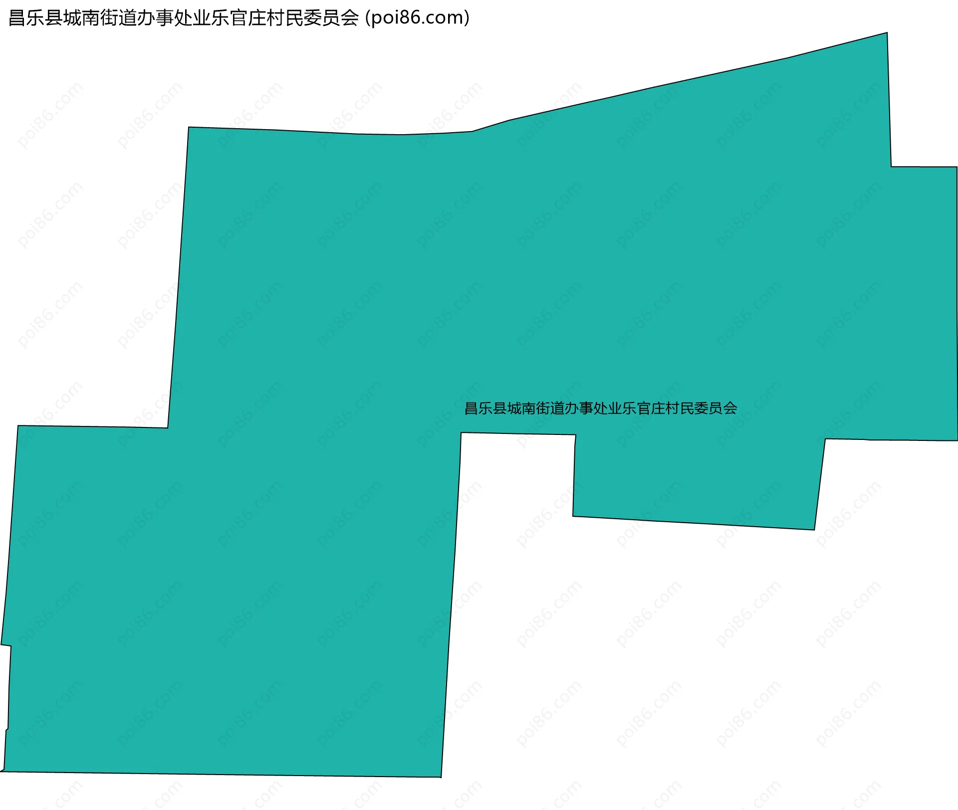 昌乐县城南街道办事处业乐官庄村民委员会边界地图