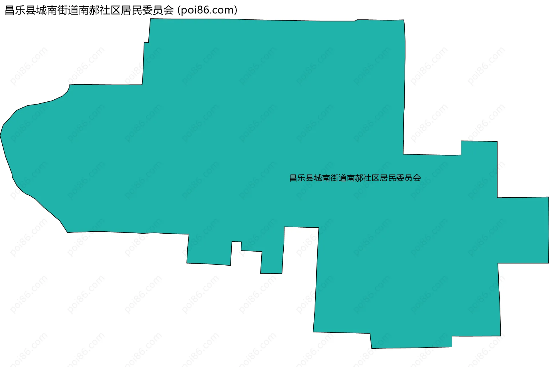 昌乐县城南街道南郝社区居民委员会边界地图