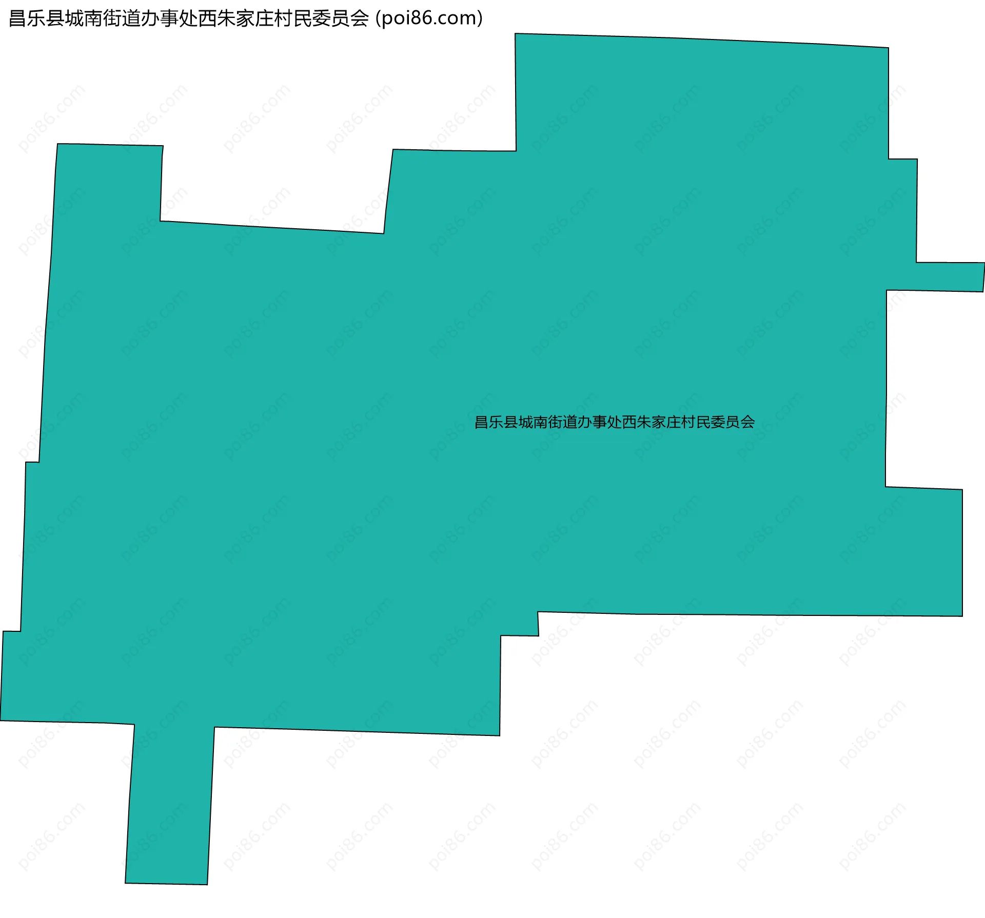 昌乐县城南街道办事处西朱家庄村民委员会边界地图