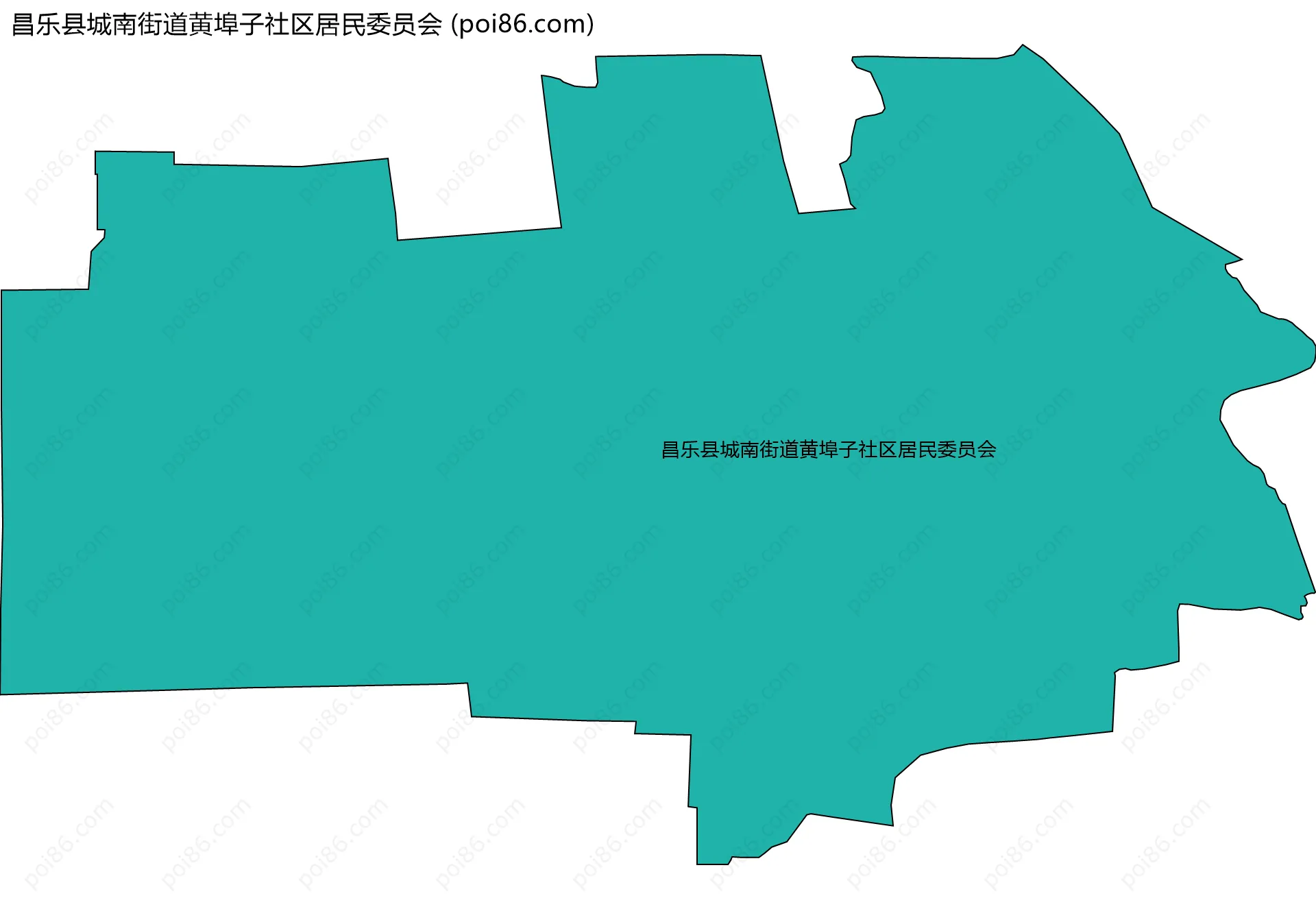 昌乐县城南街道黄埠子社区居民委员会边界地图