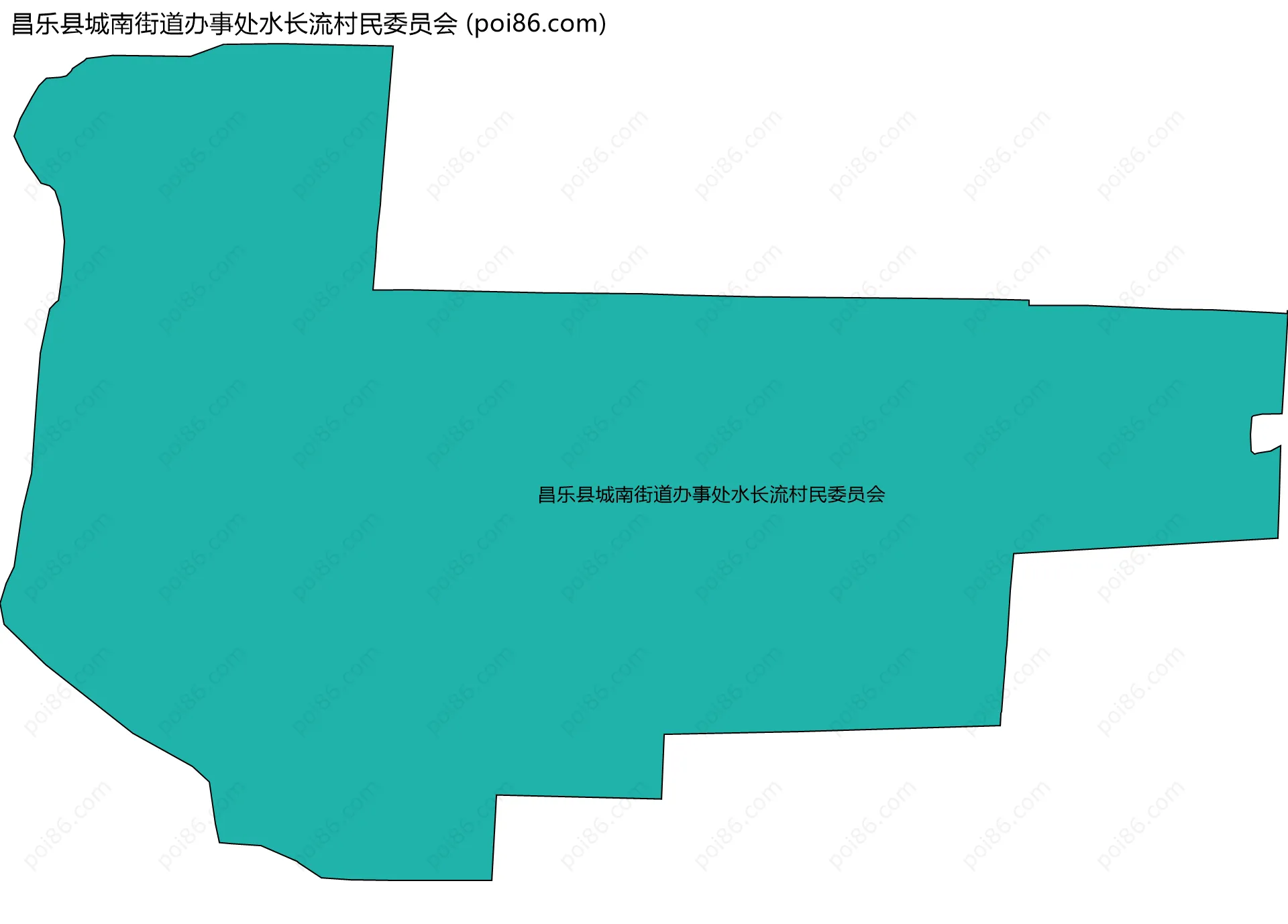昌乐县城南街道办事处水长流村民委员会边界地图