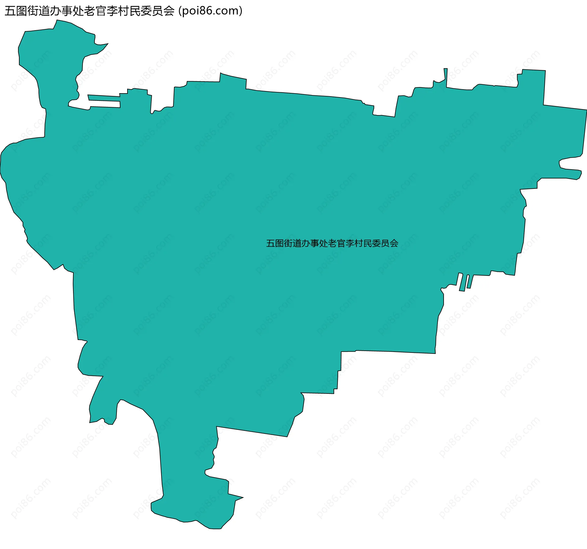 五图街道办事处老官李村民委员会边界地图