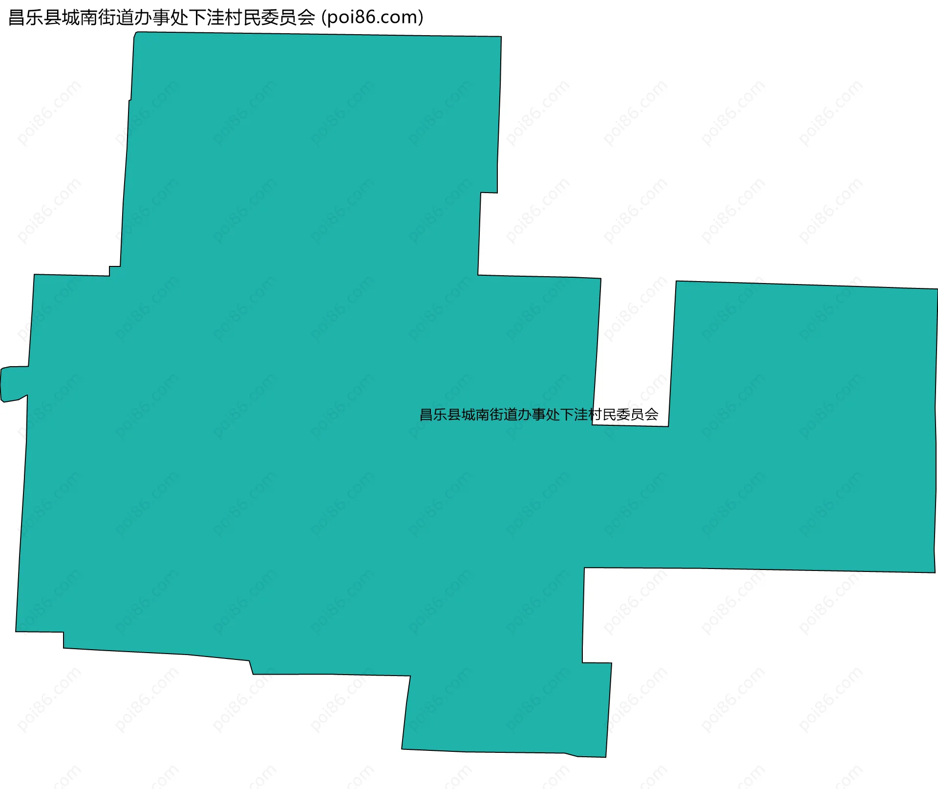 昌乐县城南街道办事处下洼村民委员会边界地图