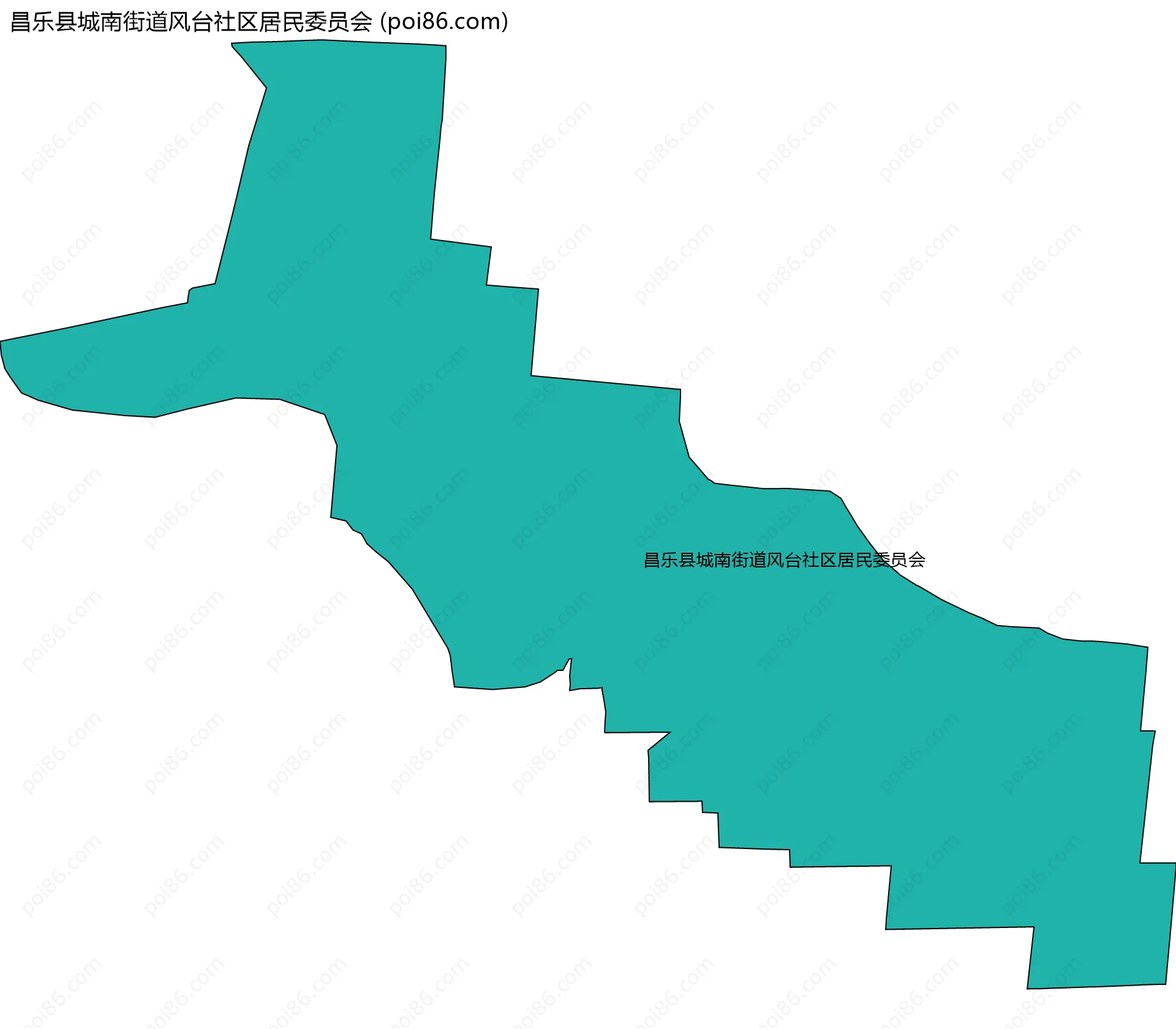 昌乐县城南街道风台社区居民委员会边界地图