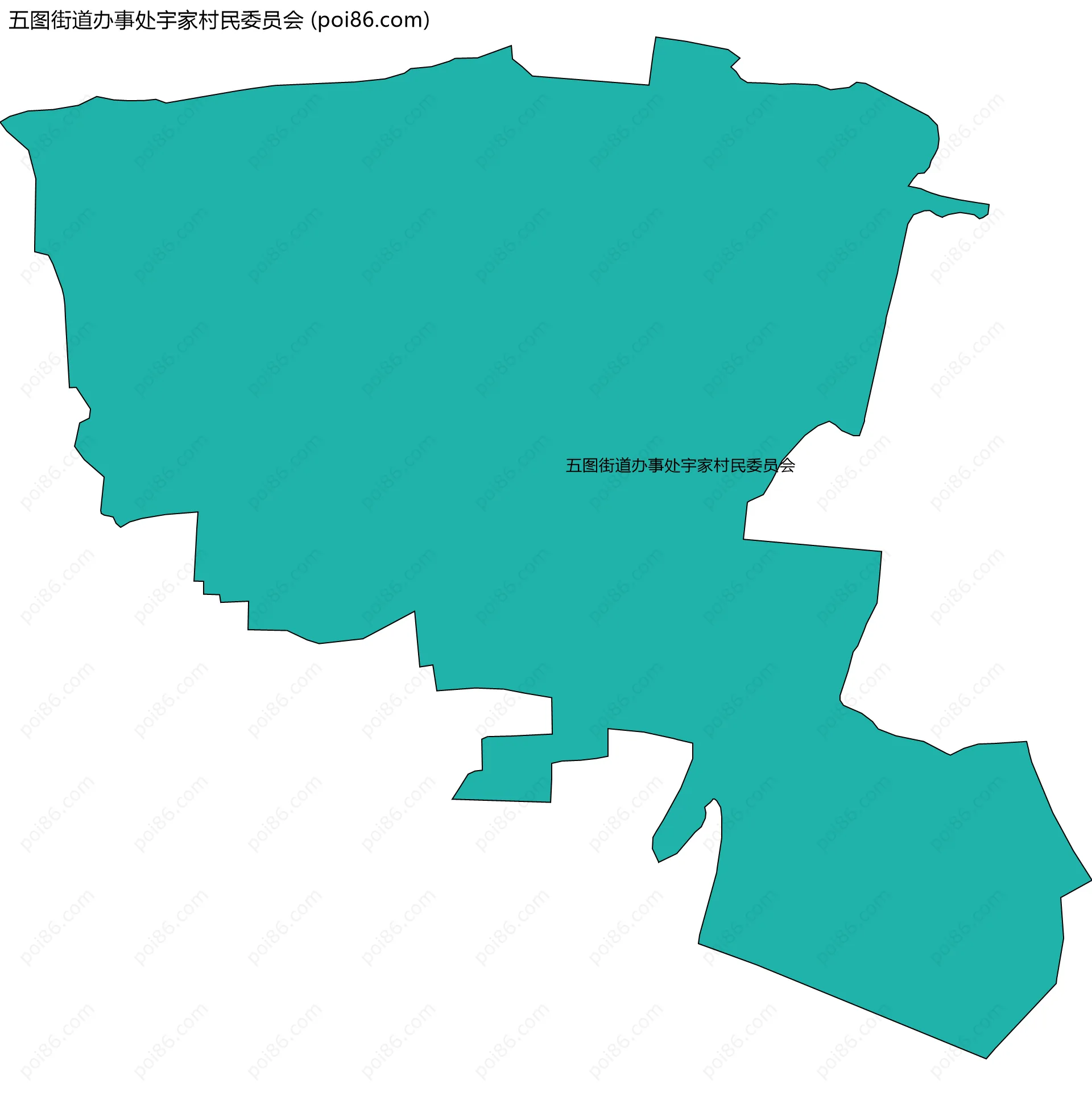 五图街道办事处宇家村民委员会边界地图