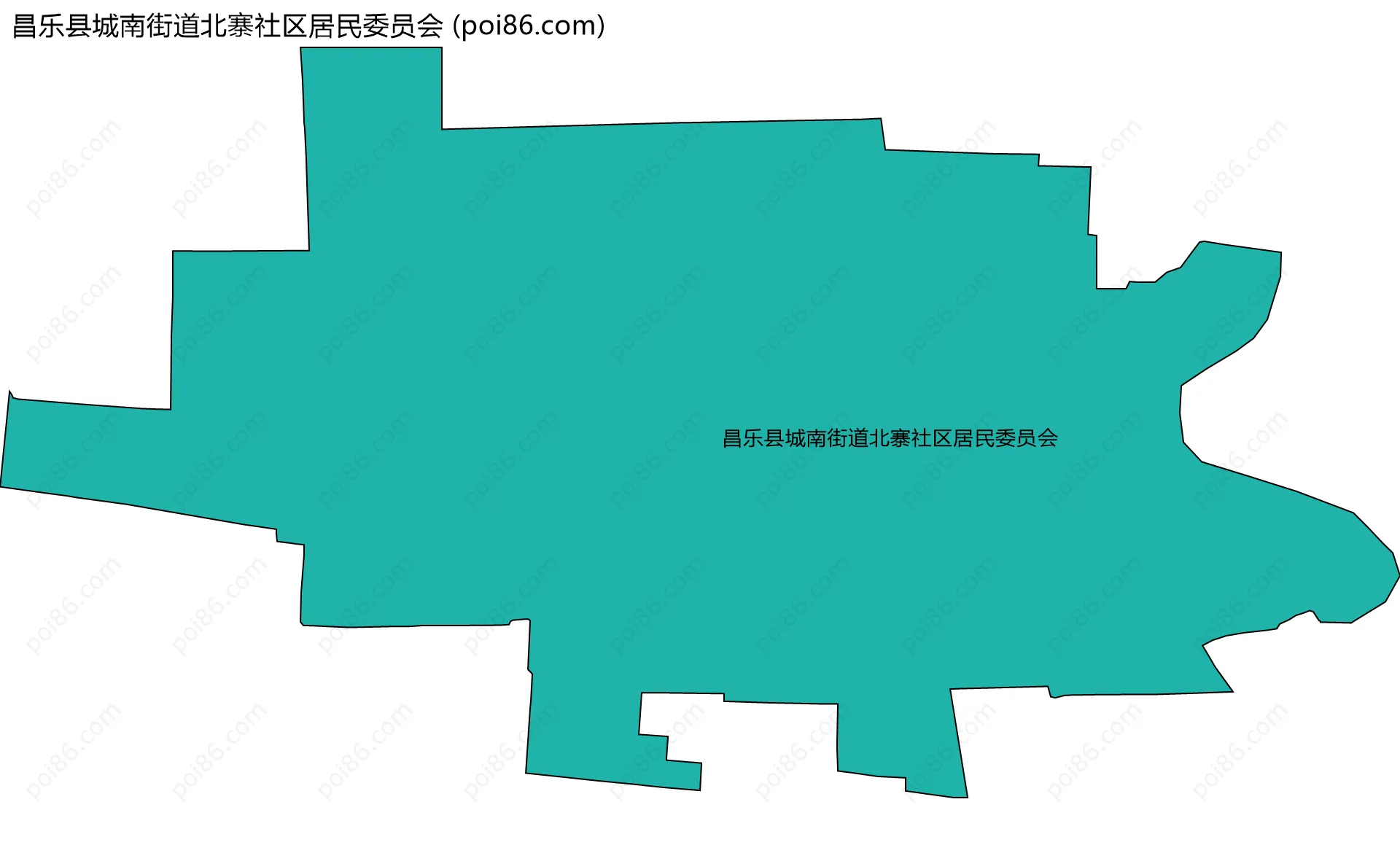 昌乐县城南街道北寨社区居民委员会边界地图