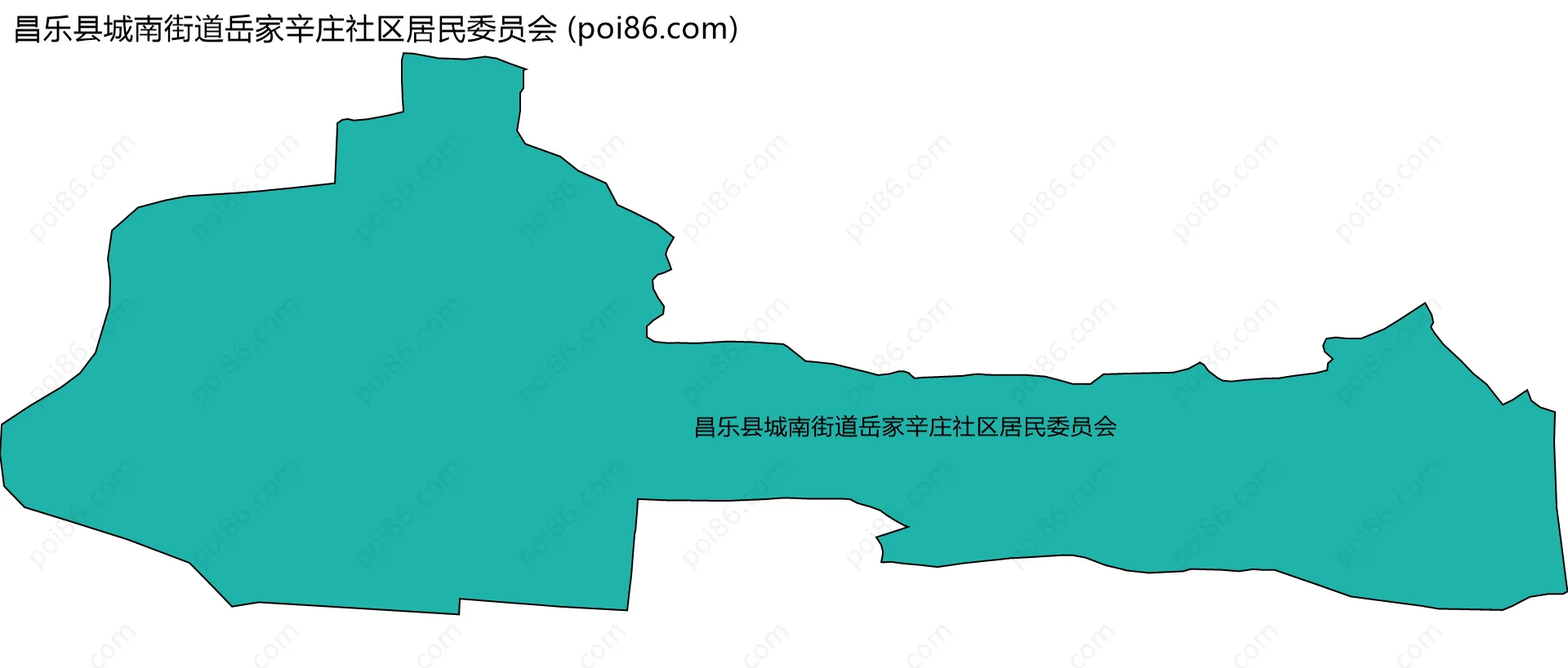昌乐县城南街道岳家辛庄社区居民委员会边界地图