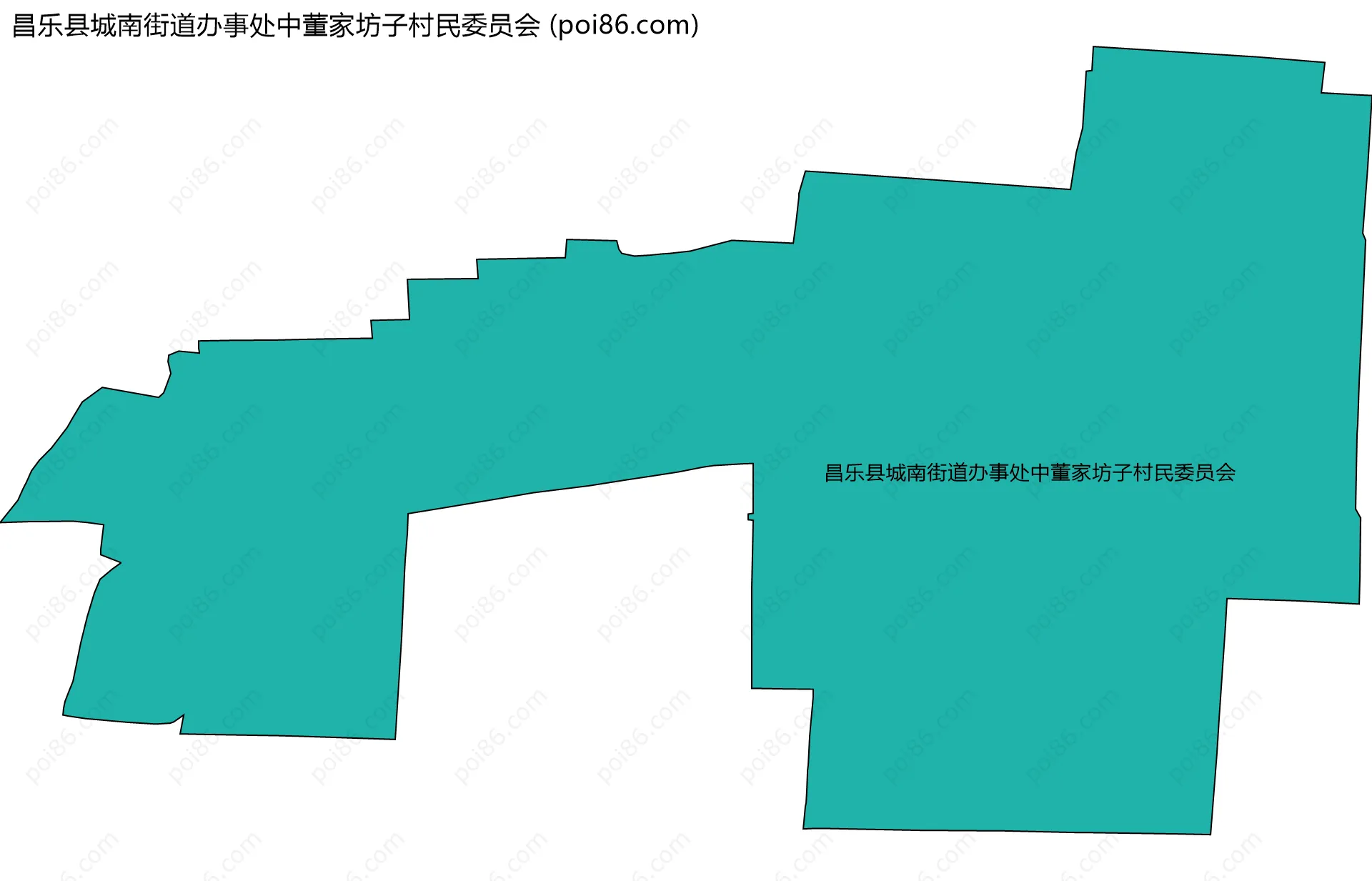昌乐县城南街道办事处中董家坊子村民委员会边界地图