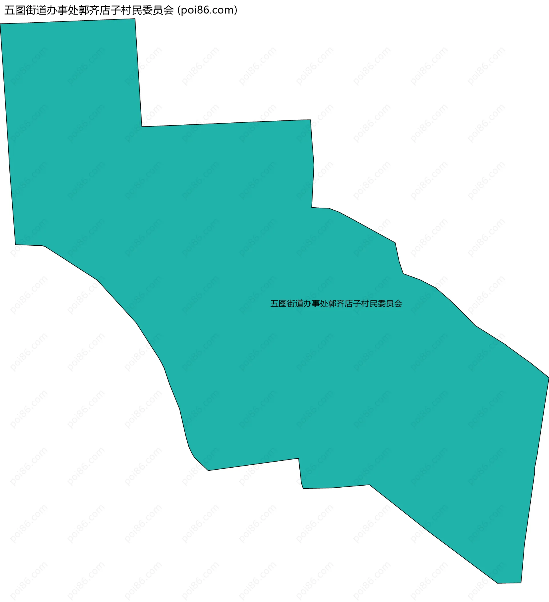 五图街道办事处郭齐店子村民委员会边界地图