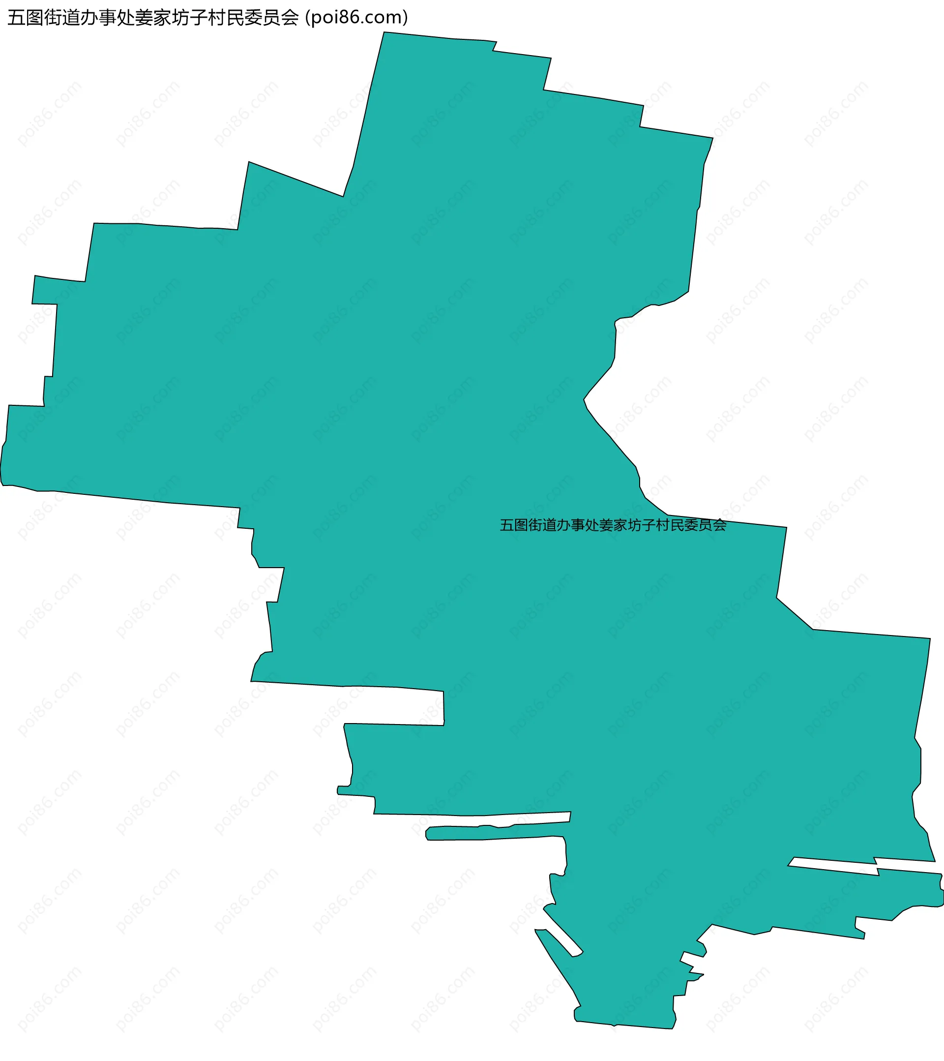五图街道办事处姜家坊子村民委员会边界地图