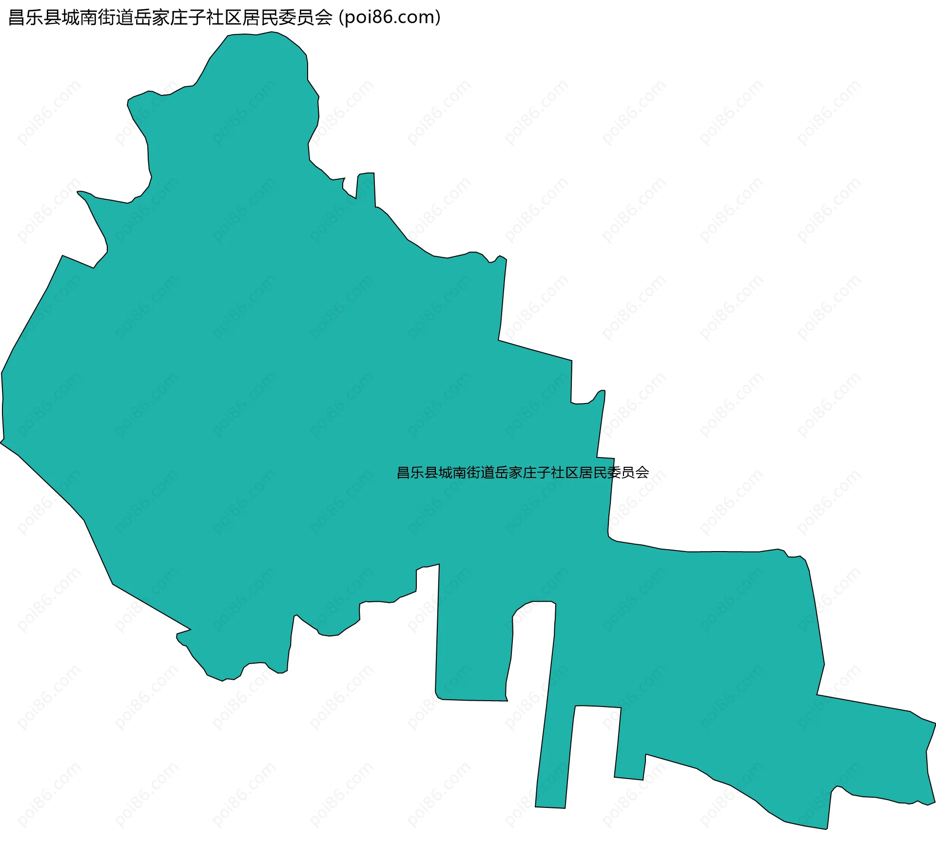 昌乐县城南街道岳家庄子社区居民委员会边界地图