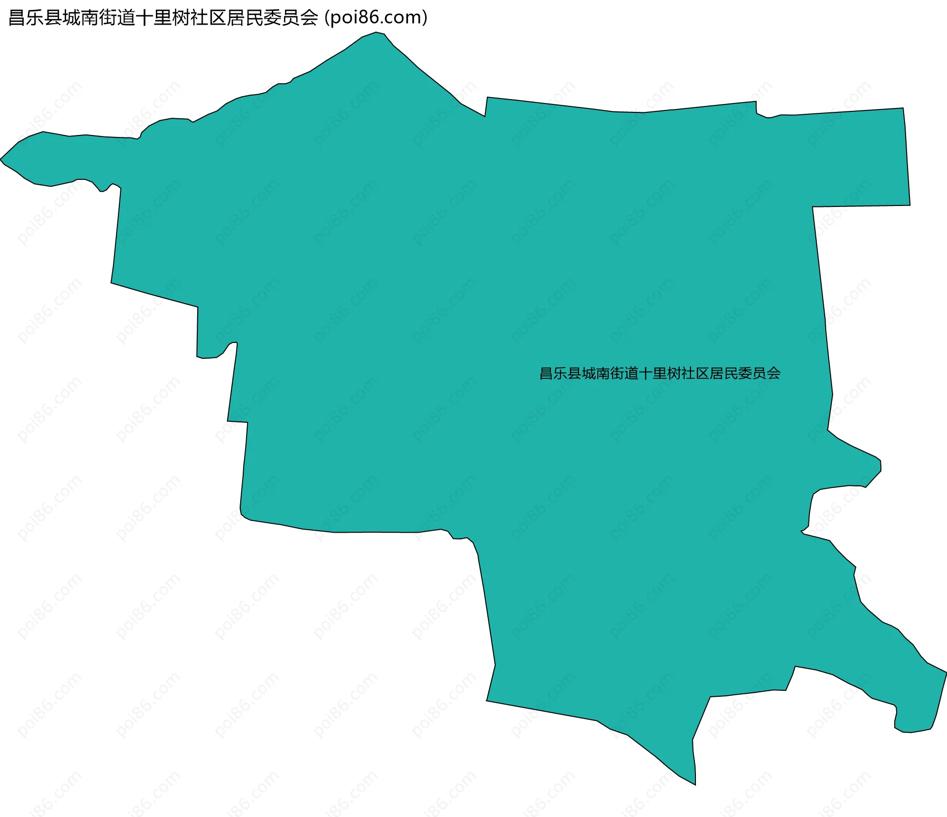 昌乐县城南街道十里树社区居民委员会边界地图