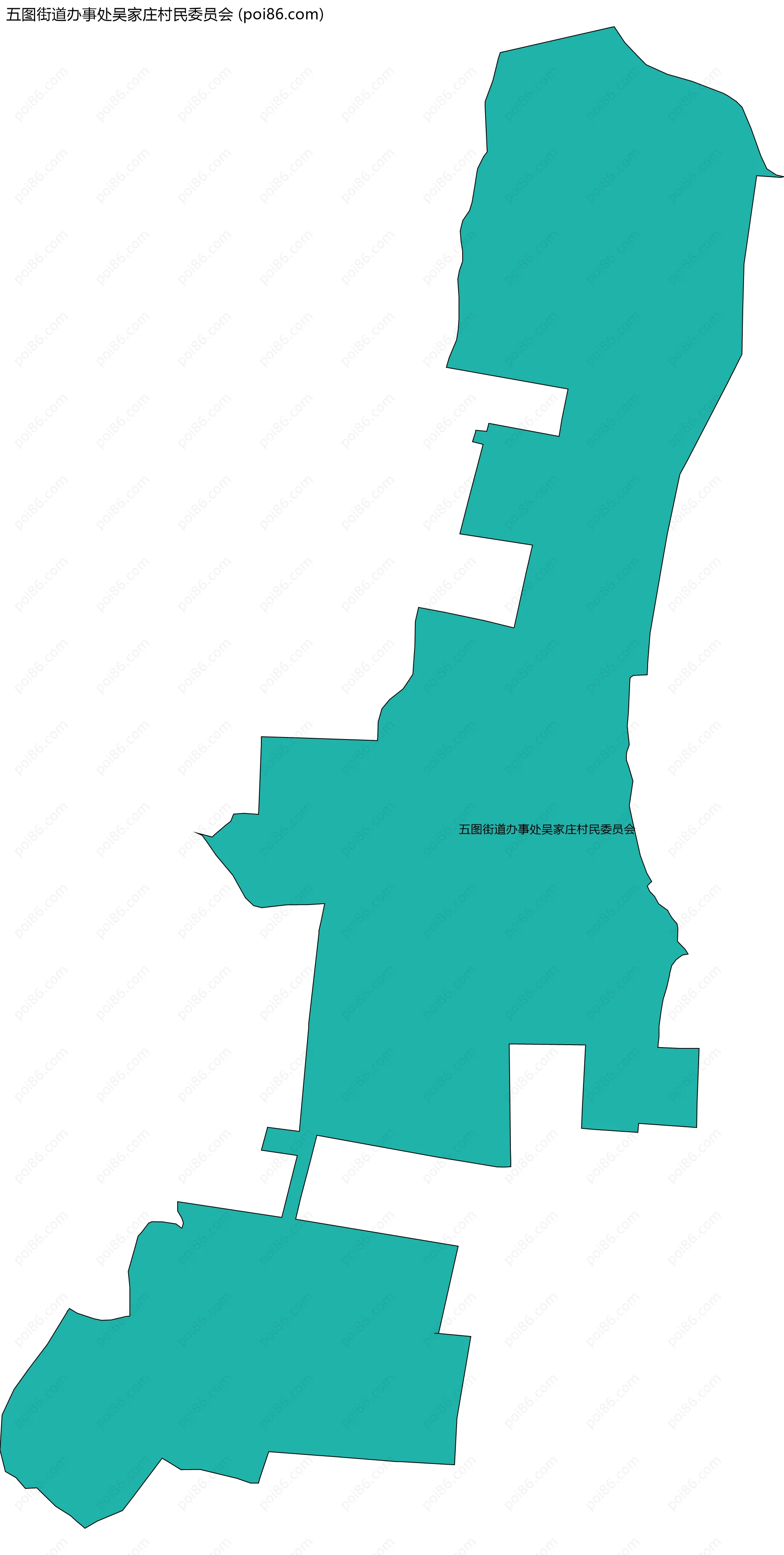五图街道办事处吴家庄村民委员会边界地图