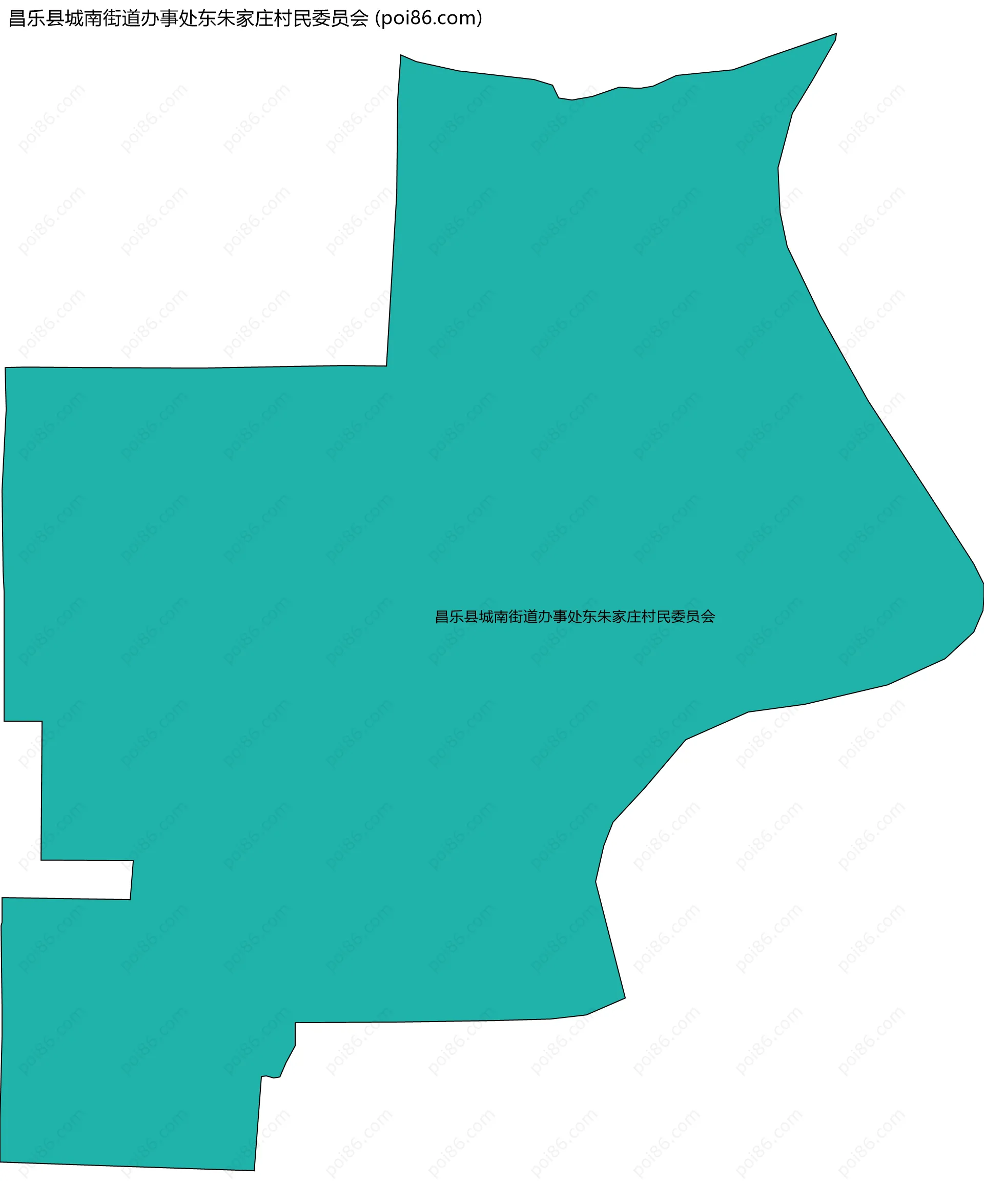 昌乐县城南街道办事处东朱家庄村民委员会边界地图