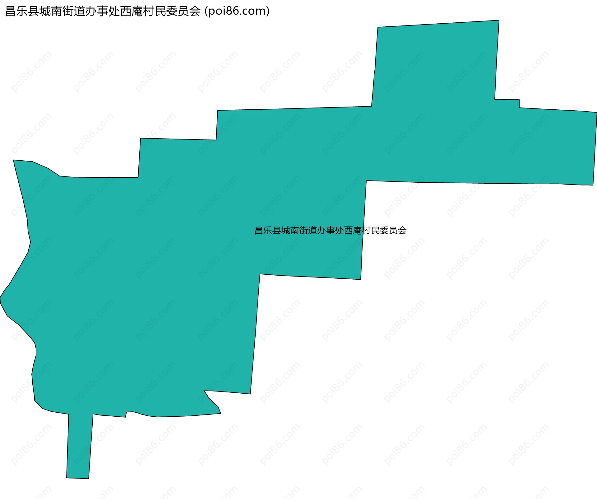 昌乐县城南街道办事处西庵村民委员会边界地图