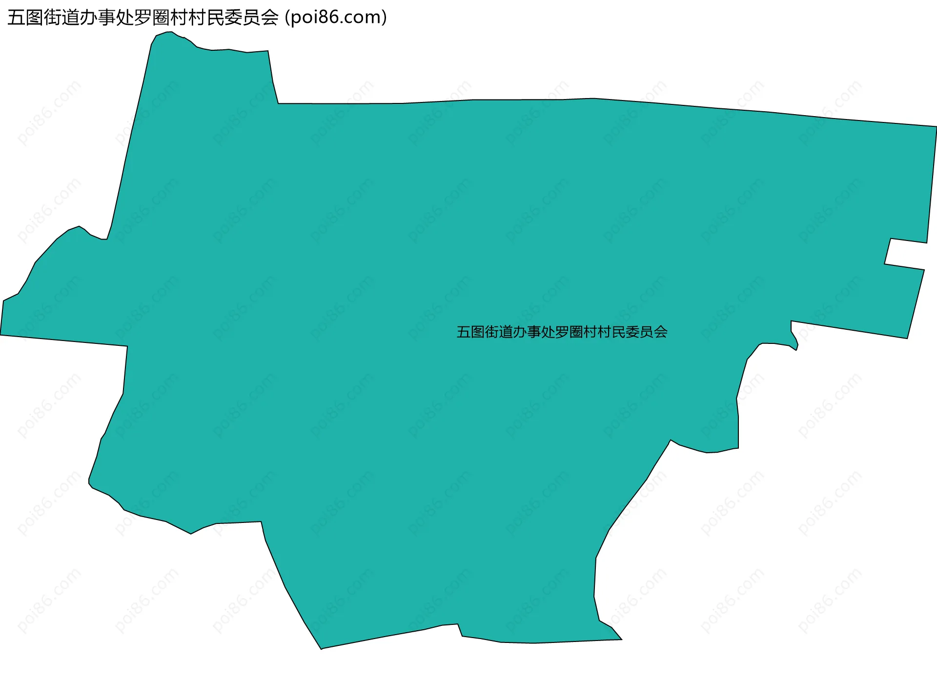 五图街道办事处罗圈村村民委员会边界地图
