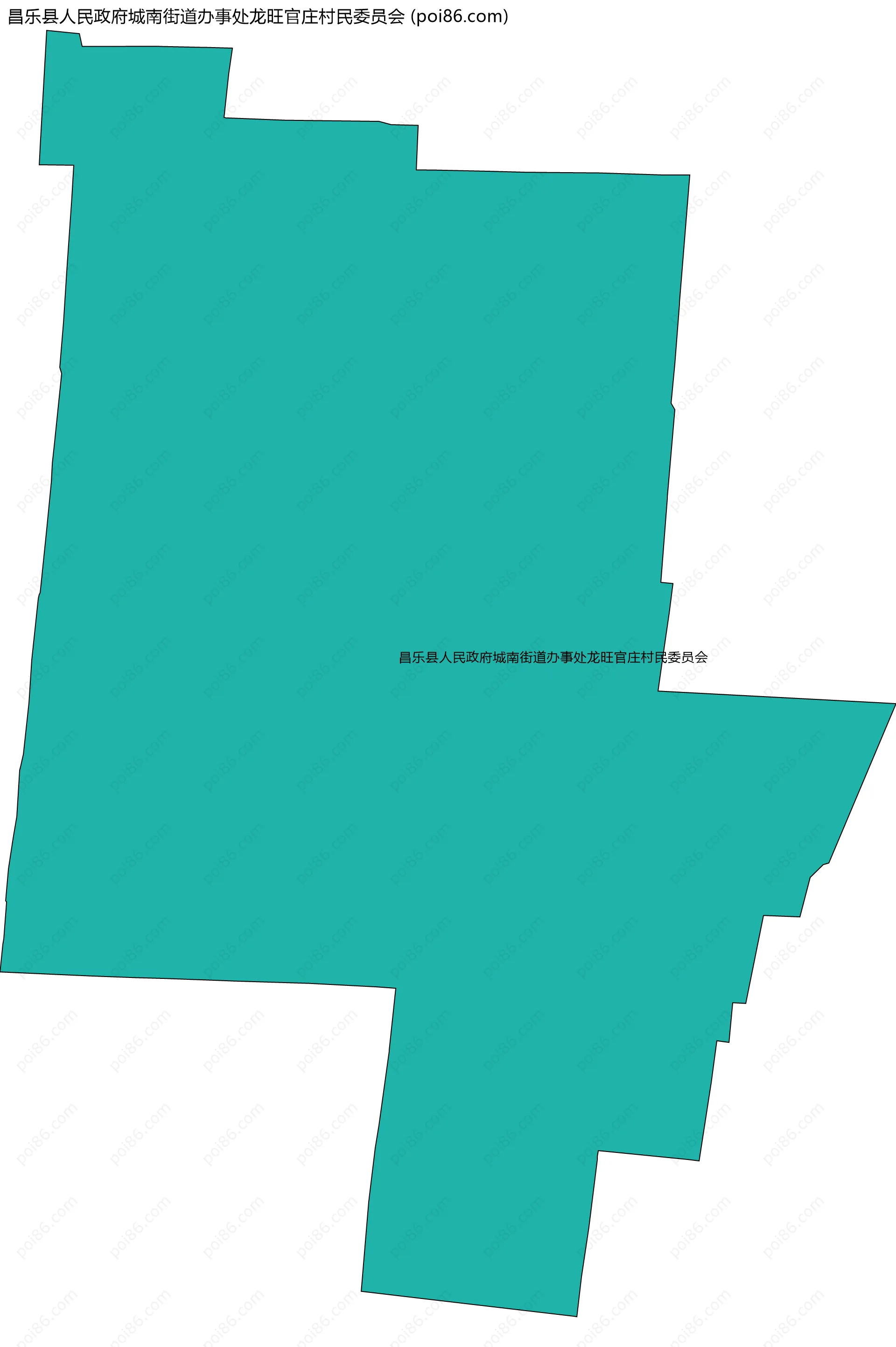 昌乐县人民政府城南街道办事处龙旺官庄村民委员会边界地图