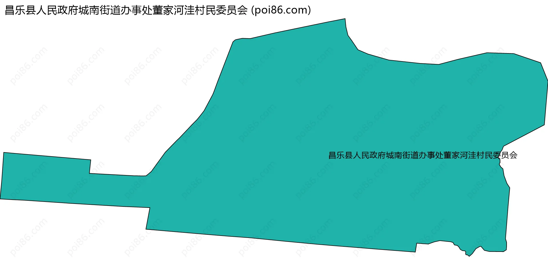 昌乐县人民政府城南街道办事处董家河洼村民委员会边界地图