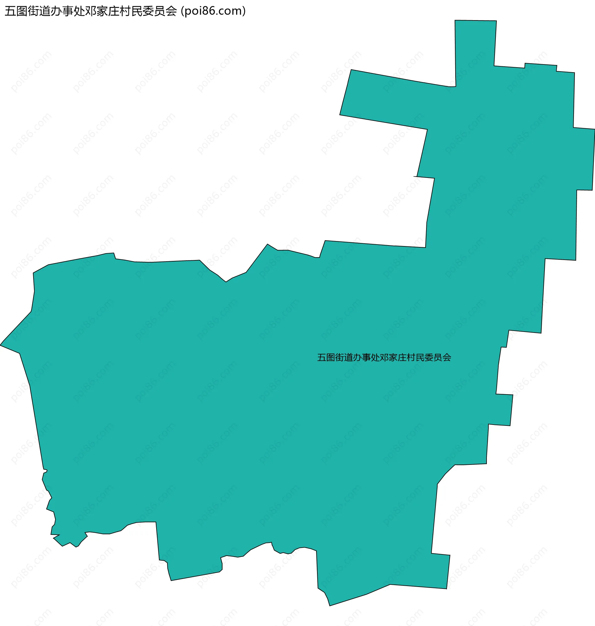 五图街道办事处邓家庄村民委员会边界地图