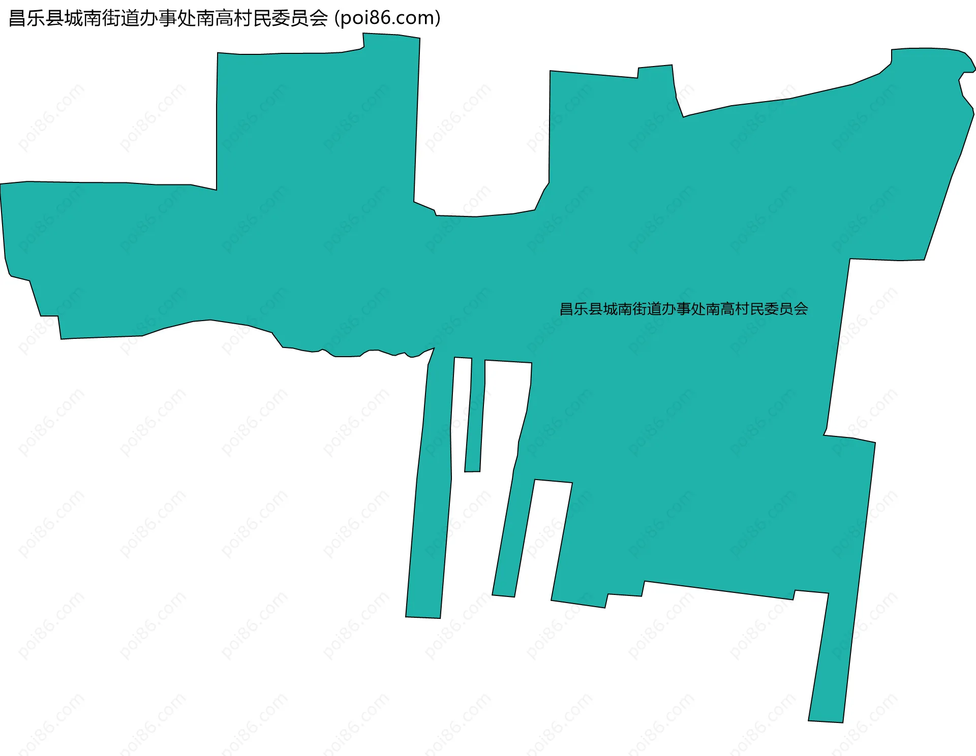 昌乐县城南街道办事处南高村民委员会边界地图
