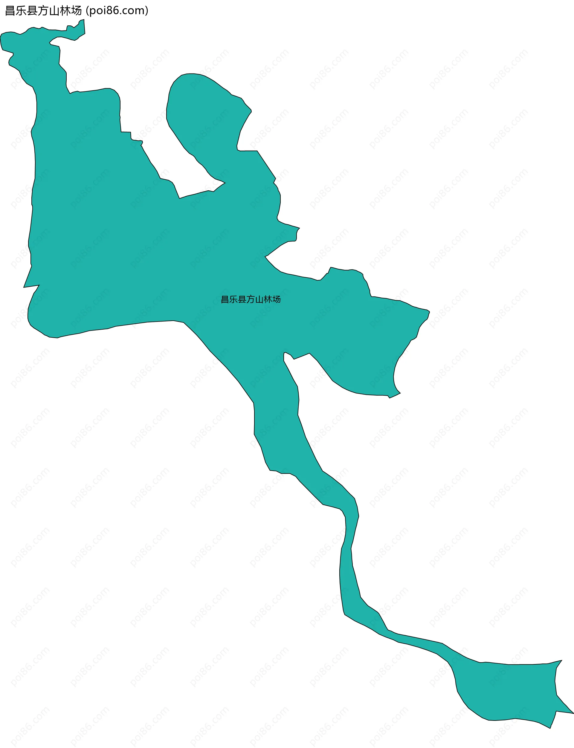 昌乐县方山林场边界地图