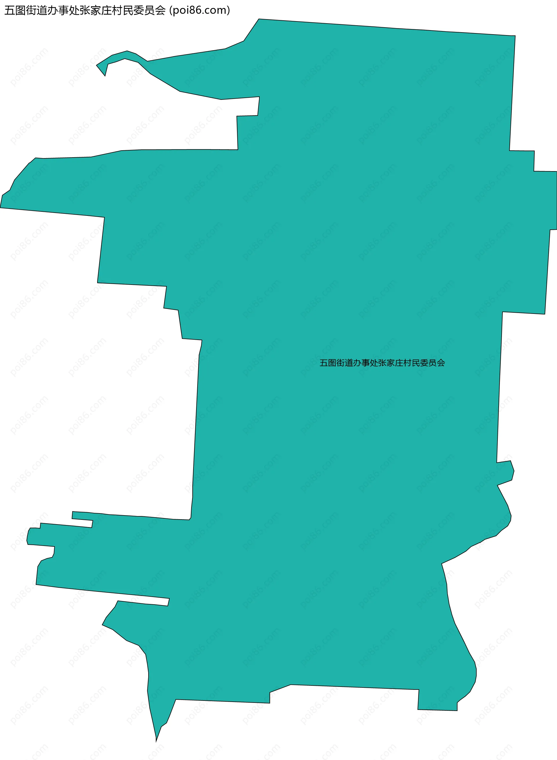 五图街道办事处张家庄村民委员会边界地图