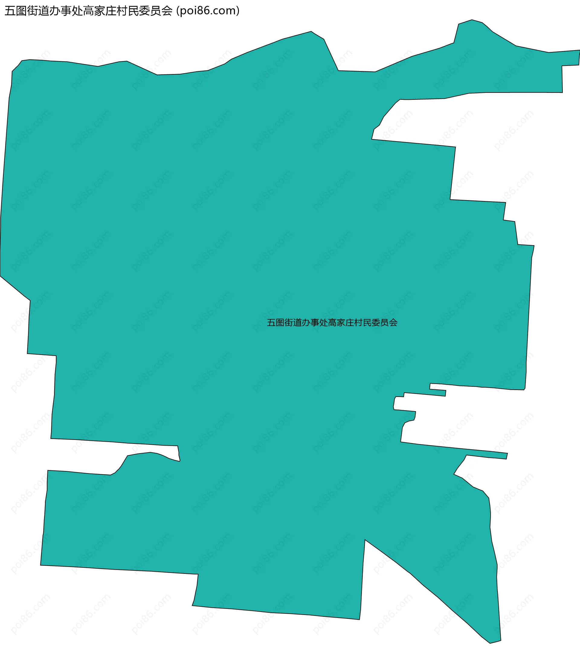 五图街道办事处高家庄村民委员会边界地图