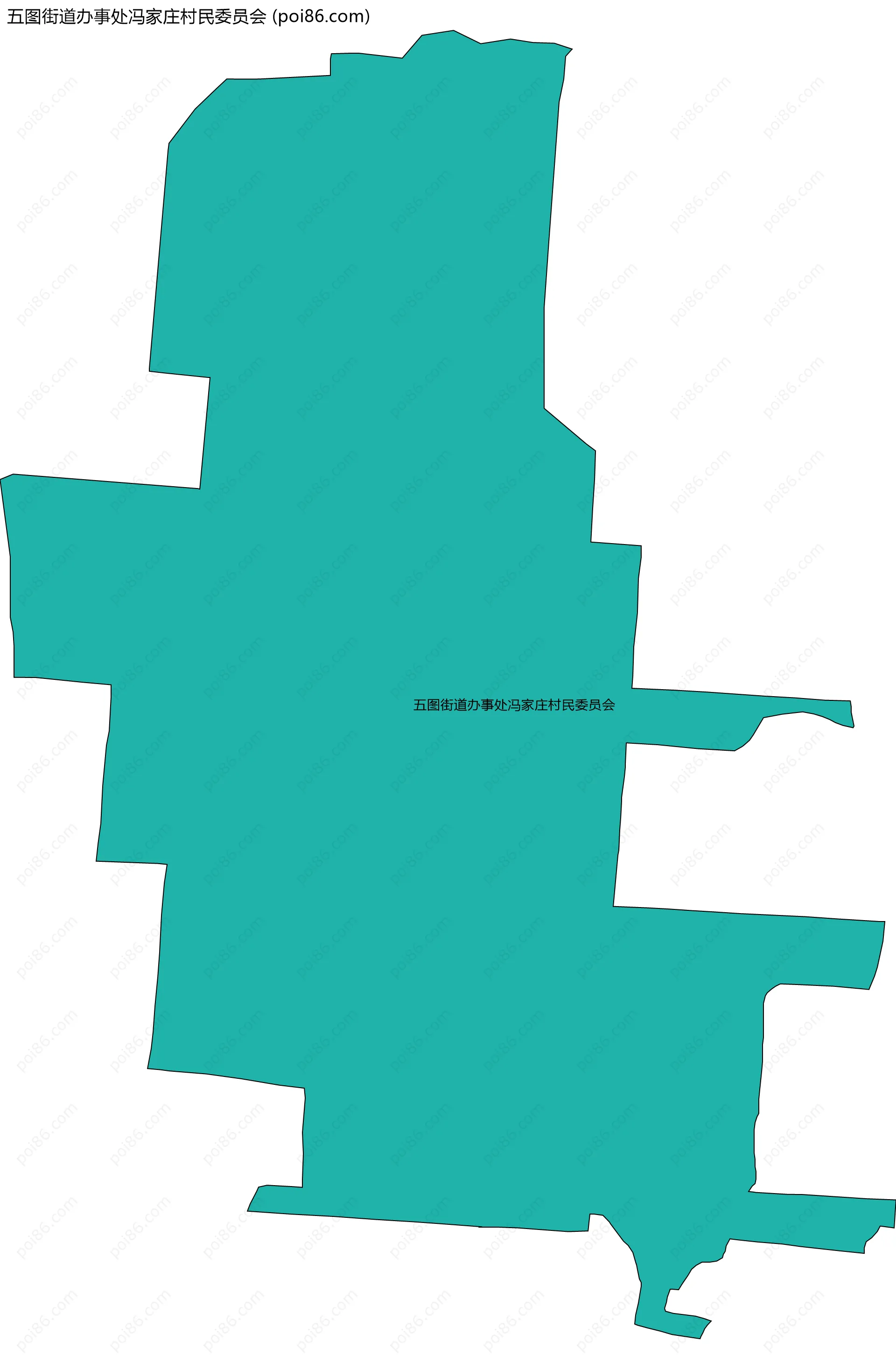 五图街道办事处冯家庄村民委员会边界地图