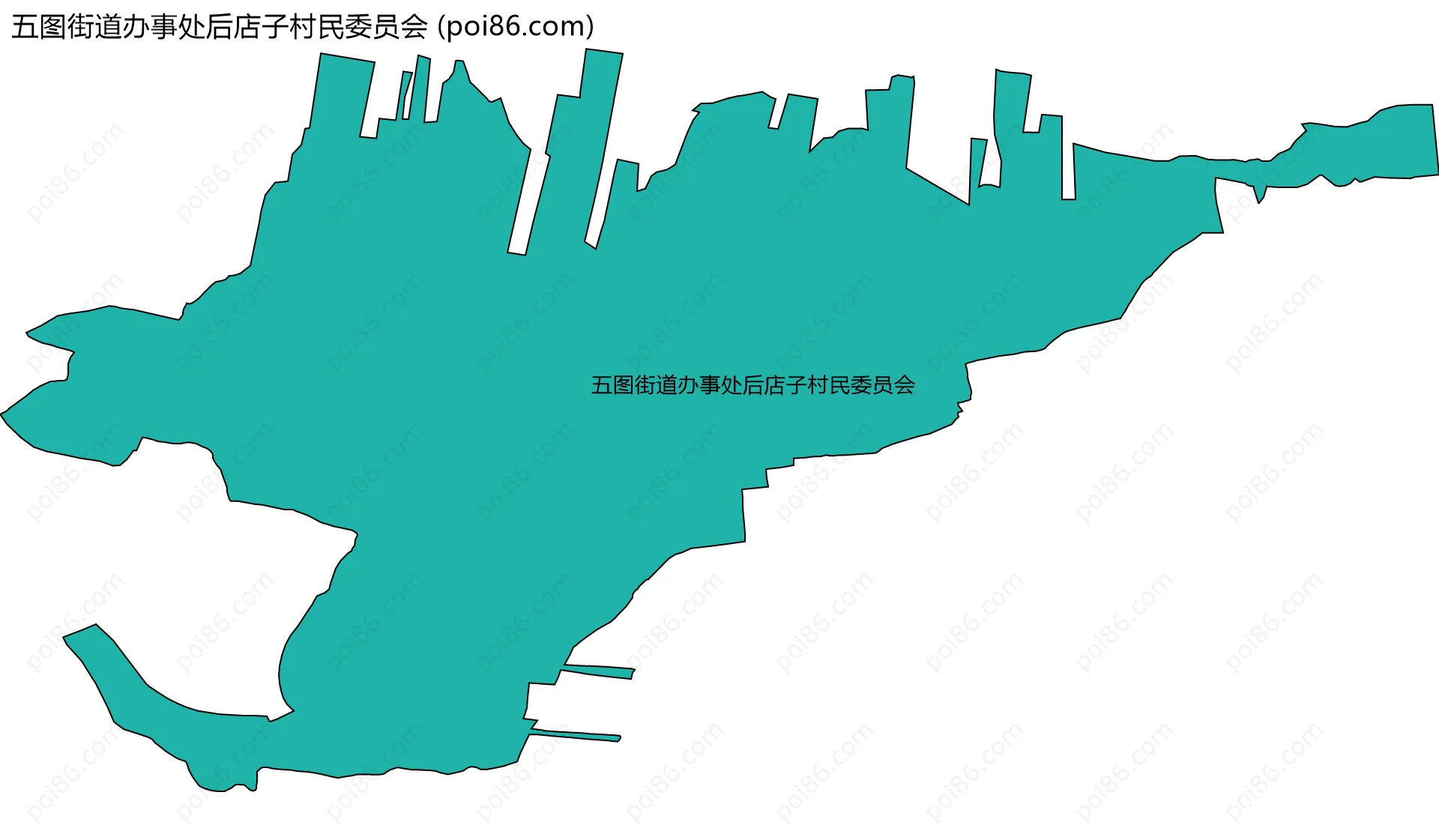 五图街道办事处后店子村民委员会边界地图
