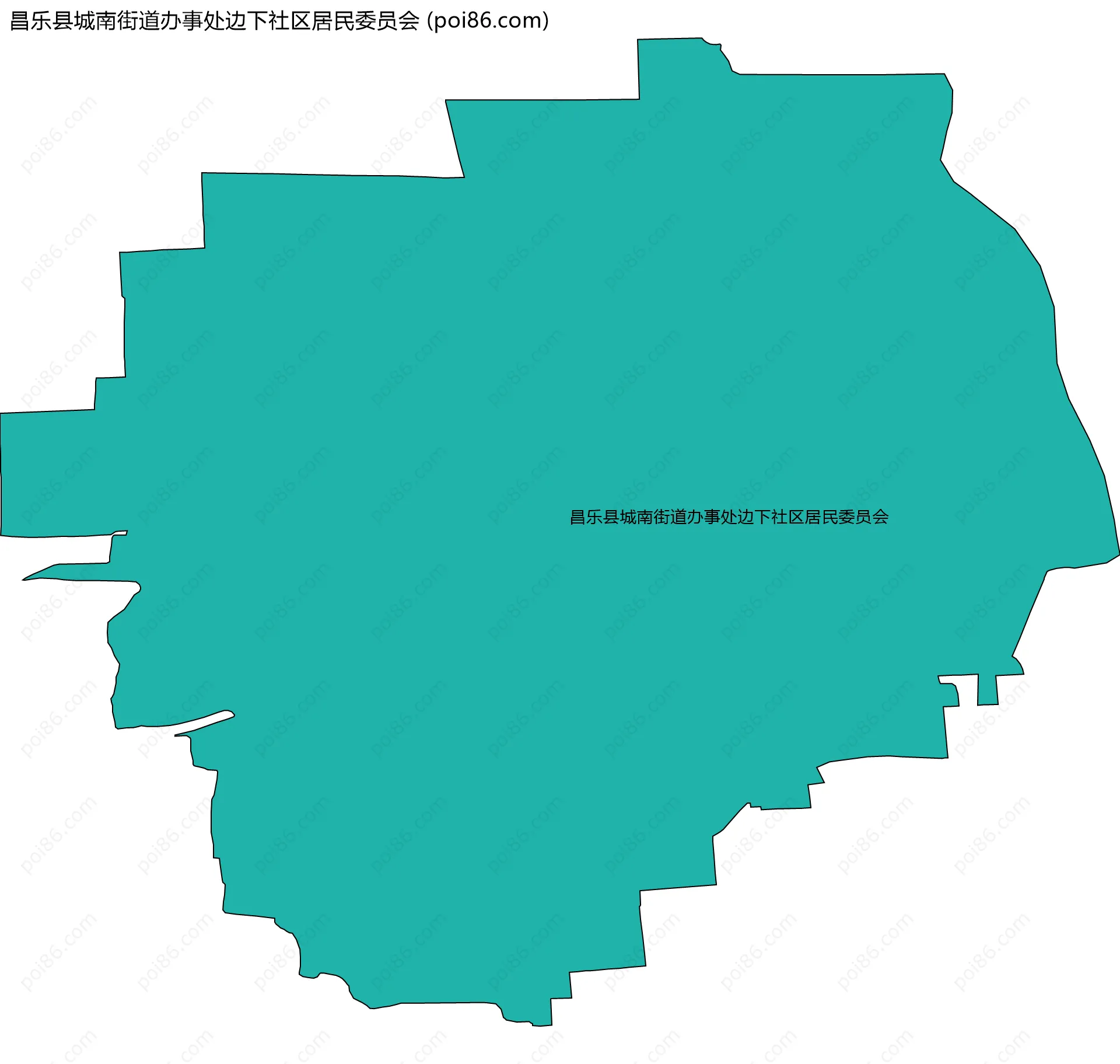 昌乐县城南街道办事处边下社区居民委员会边界地图