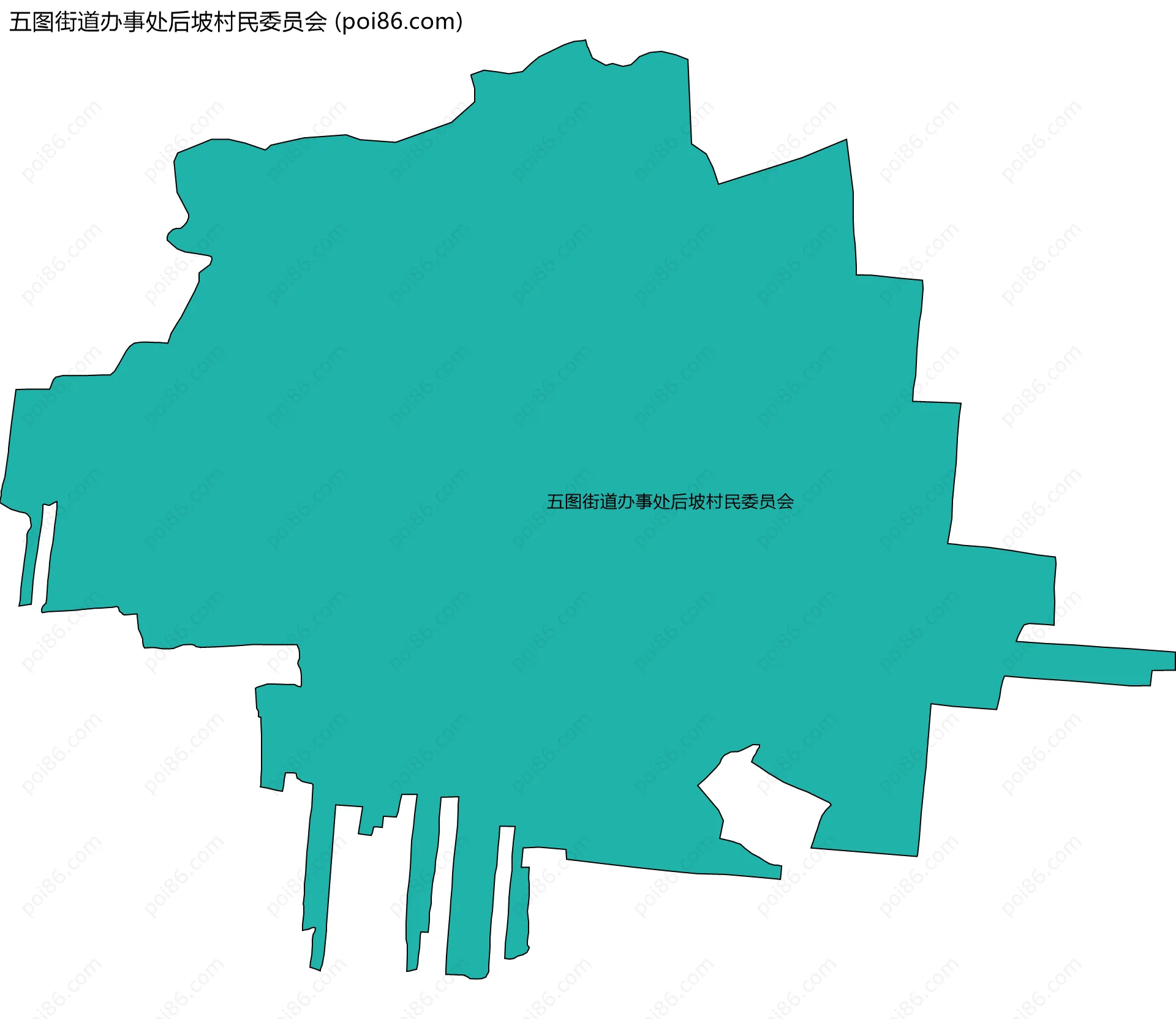 五图街道办事处后坡村民委员会边界地图