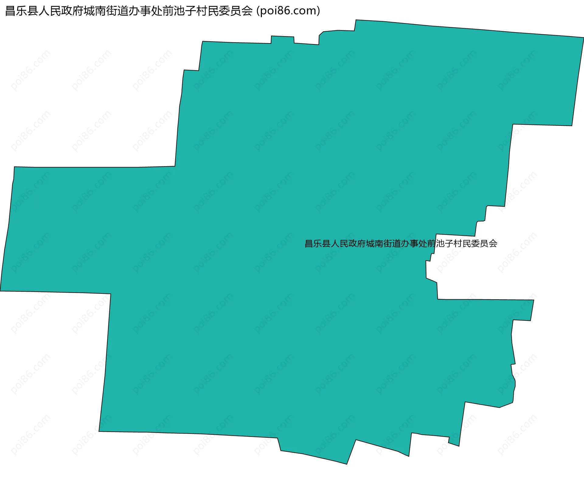 昌乐县人民政府城南街道办事处前池子村民委员会边界地图